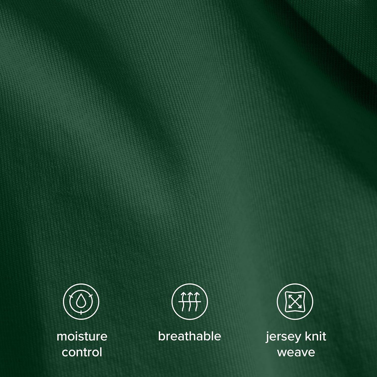 Twin/Twin XL Forest Green Organic Cotton Jersey Duvet Cover Set by Bare Home