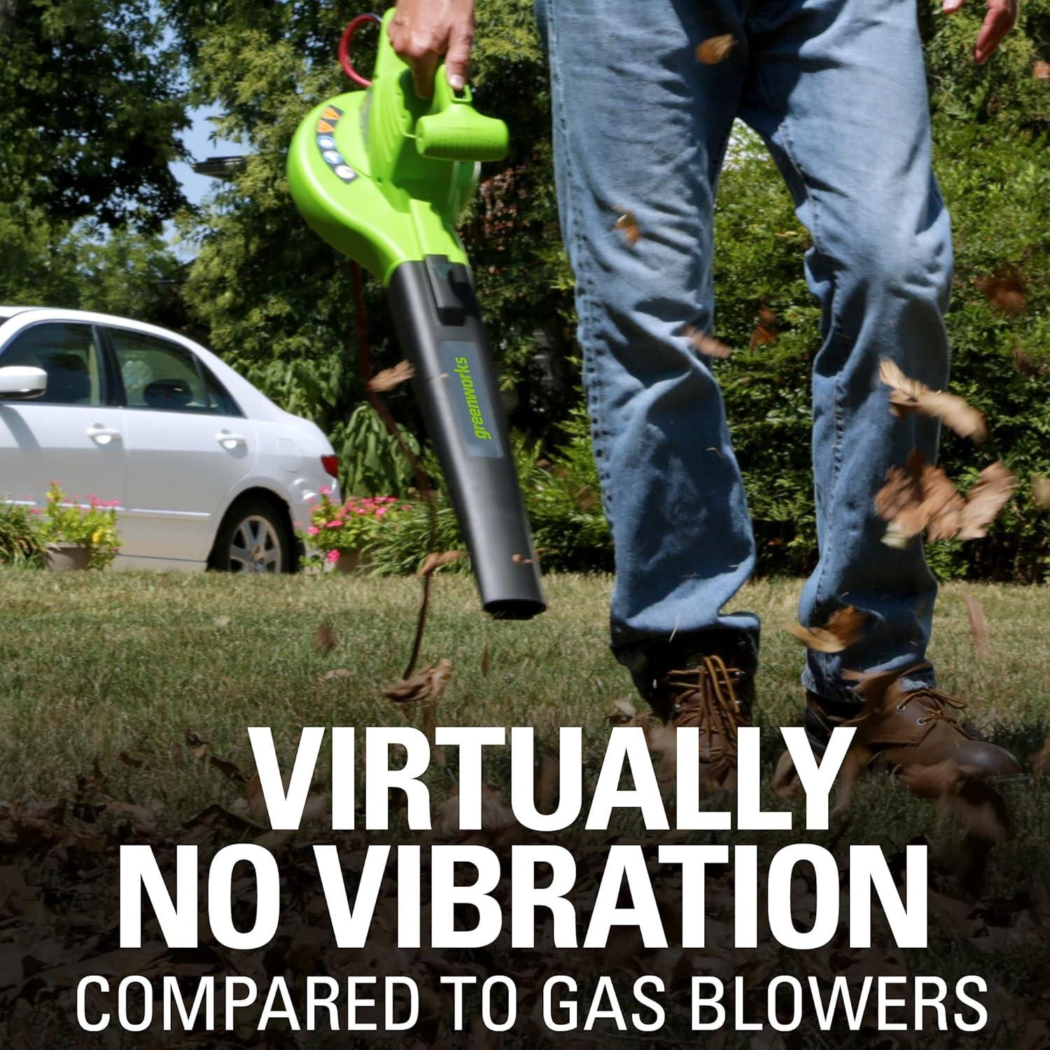 Greenworks 7 Amp 150 CFM at 160 MPH Corded Electric Leaf Blower 24012