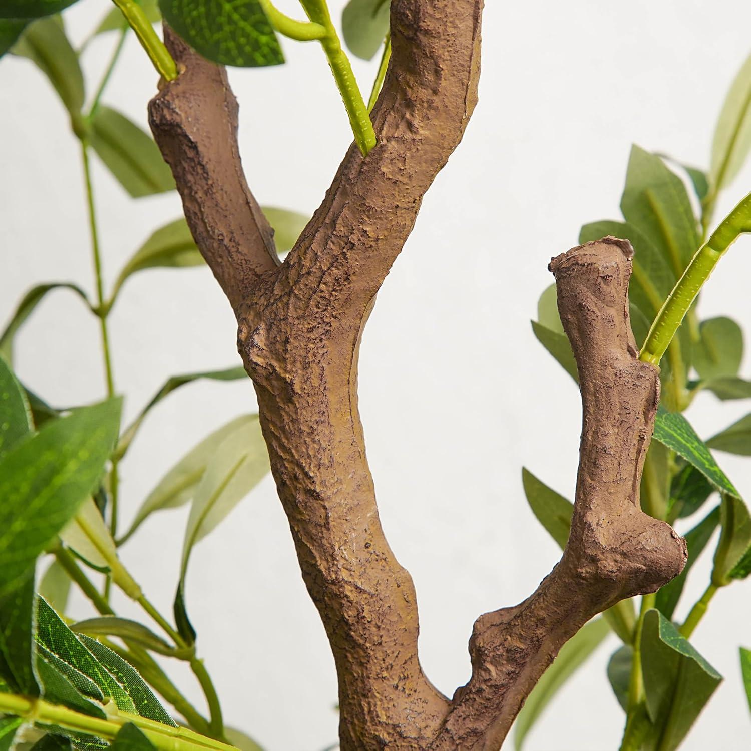Aritizone Artificial Olive Tree 7FT Tall Fake Olive Tree with Adjustale Branches Artificial Tree for Modern Home Office Living Room Floor Decor Indoor (7FT)