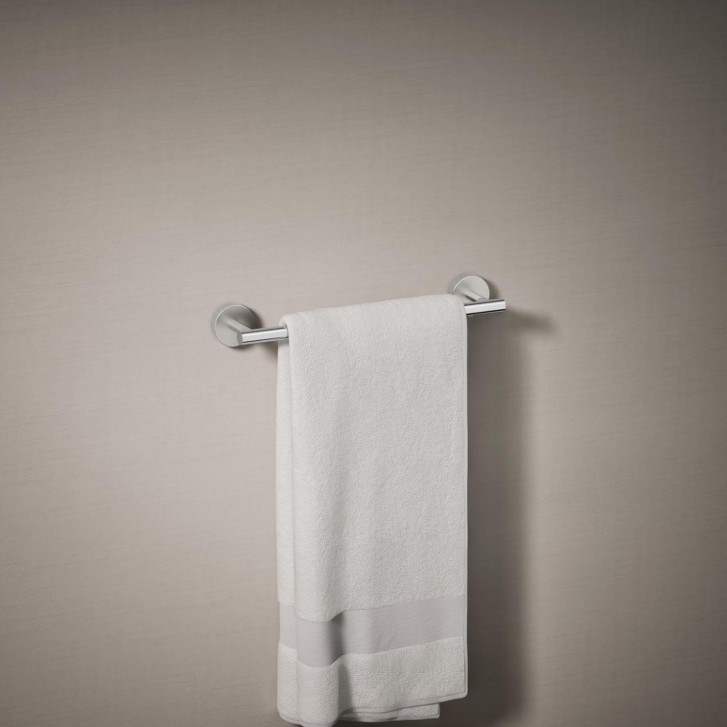 Elate Wall Mounted Round Towel Bar, Metal Wall-Mounted Towel Holder