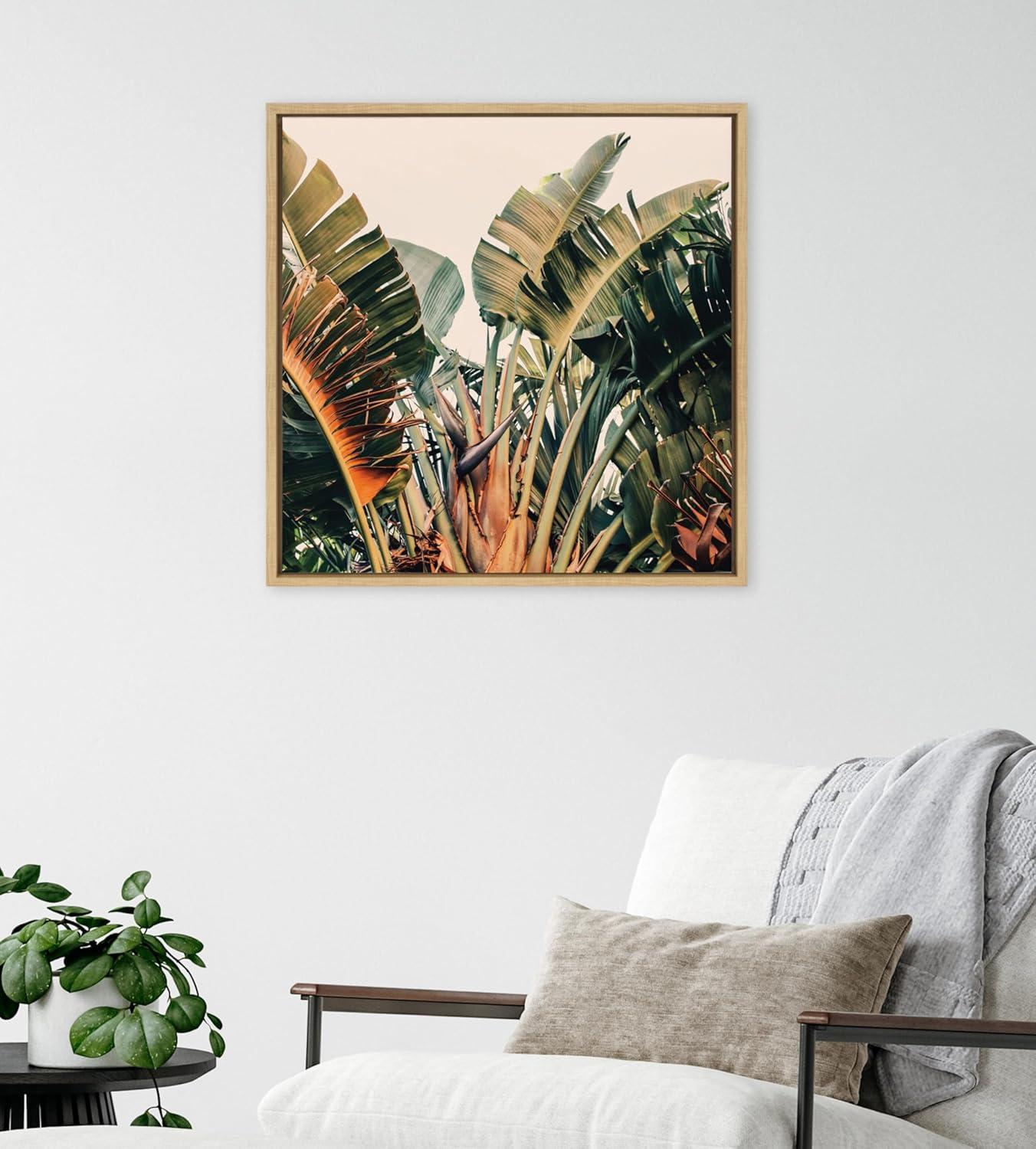 Kate & Laurel All Things Decor 22"x22" Sylvie Hue 2 Wall Art by Alicia Bock Natural: Tropical Botanical Print, Framed Canvas