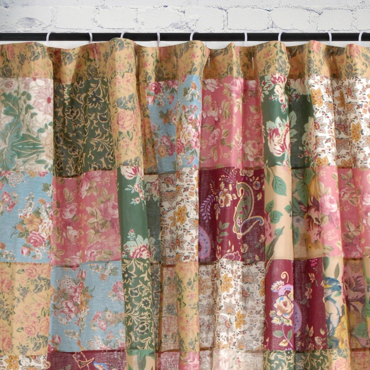 Greenland Home Fashions  Antique Chic Authentic Patchwork Cotton Shower Curtain