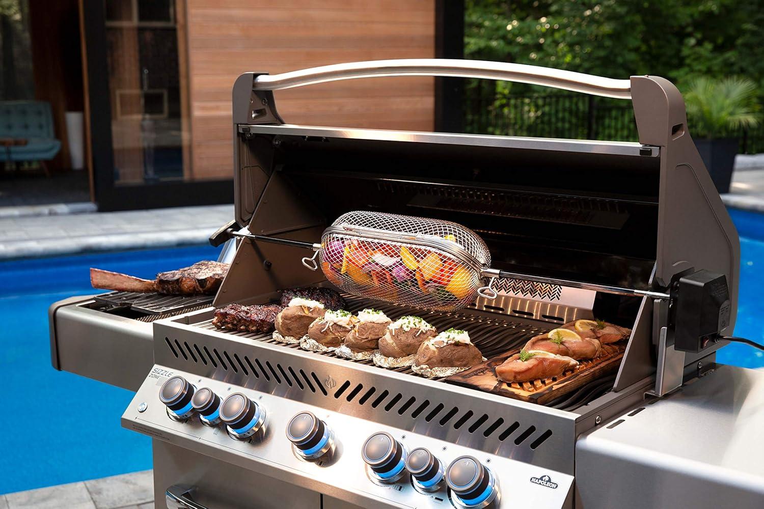 Stainless Steel Propane Gas Grill with Infrared and Rotisserie