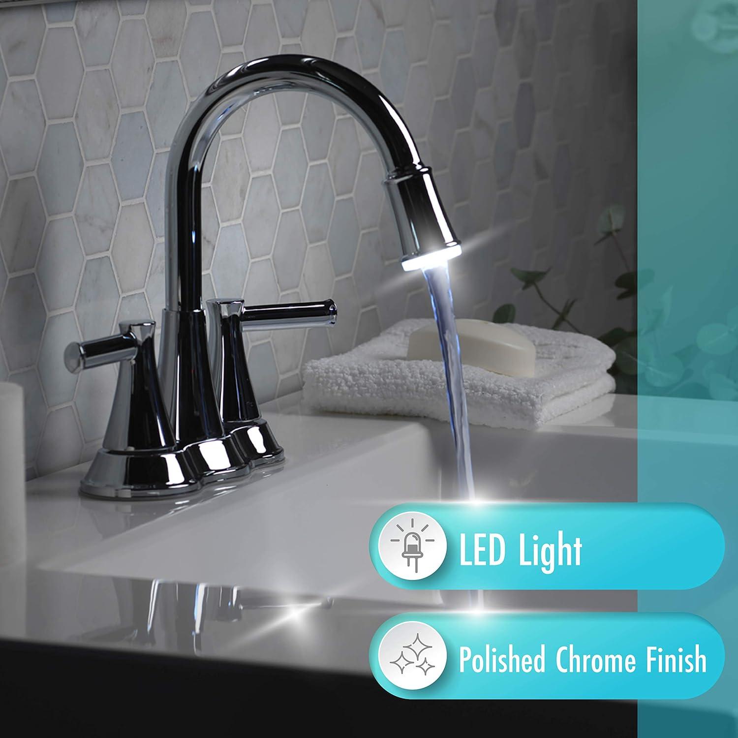 Aqua Vista Chrome LED Light Bathroom Sink Faucet