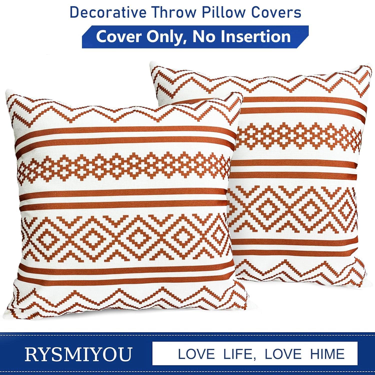 Decorative Throw Pillow Covers Set of 2 Coffee Pillow Covers 16x16 inch Throw Pillow Cases Linen Square Pillow Case,Farmhouse Outdoor Modern Boho Pillow Covers for Couch Sofa Living Room