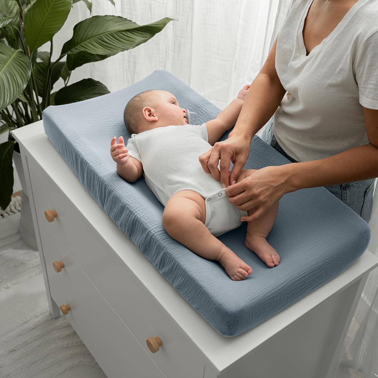 Comfy Cubs Comfy Cubs Muslin Fitted Changing Pad Cover, Changing Pad Sheets