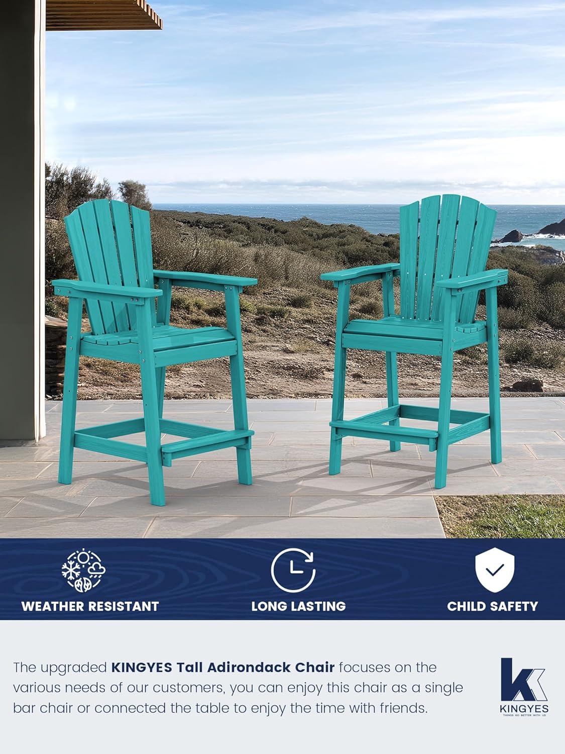 Rosecliff Heights Wolak HDPE Outdoor Adirondack Chair Set With Table