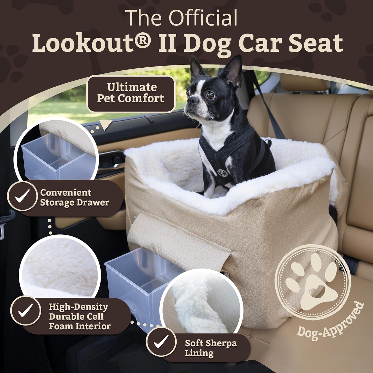 Snoozer Pet Products Snoozer Lookout II Dog Car Seat Indoor/Outdoor Fabric
