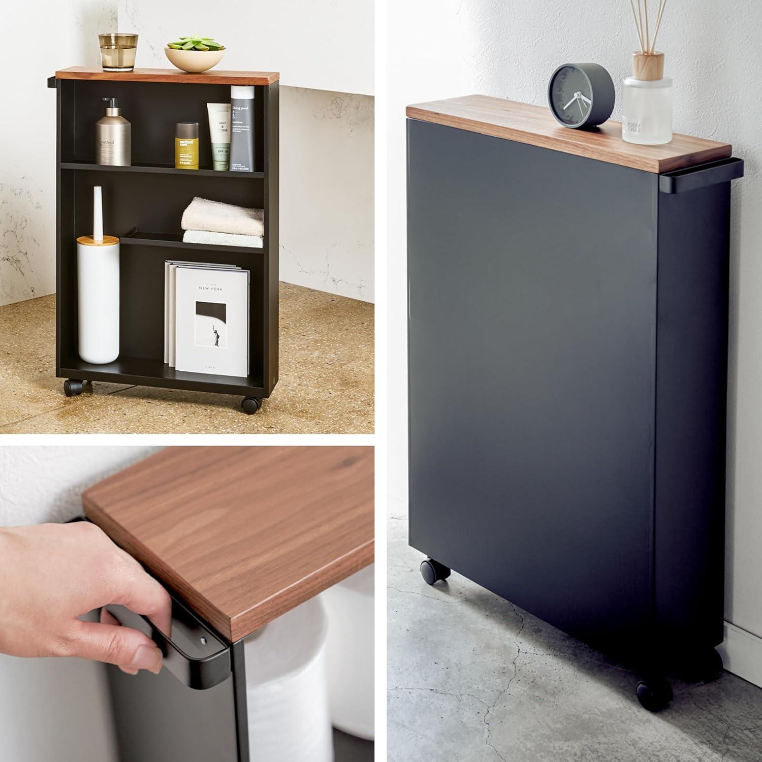Yamazaki Slim Rolling Bathroom Cart with Handle