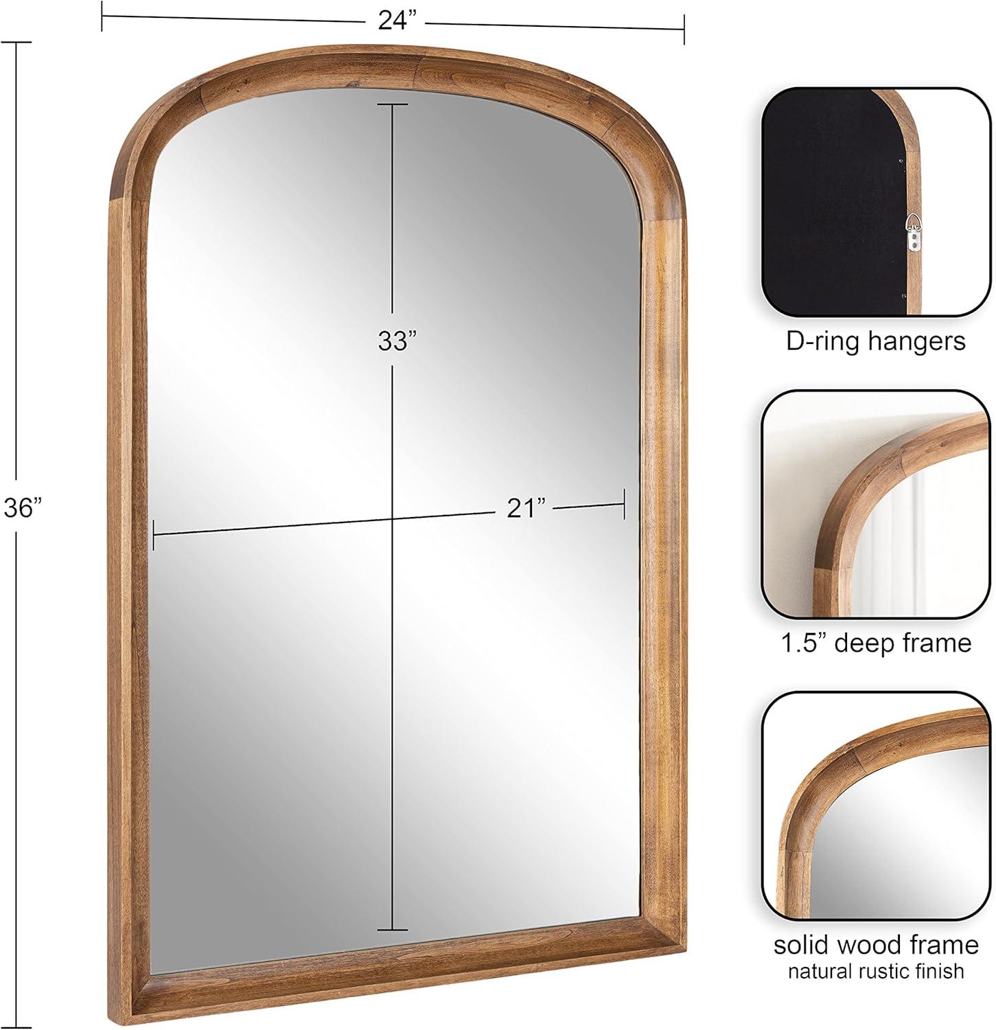 24"x36" Hatherleigh Basket Arch Wall Mirror - Kate & Laurel All Things Decor