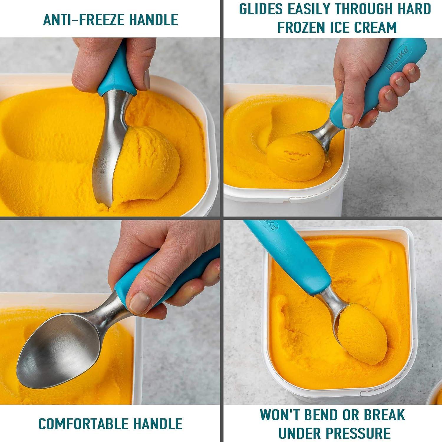 Small Stainless Steel Ice Cream Scoop with Non-Slip Grip