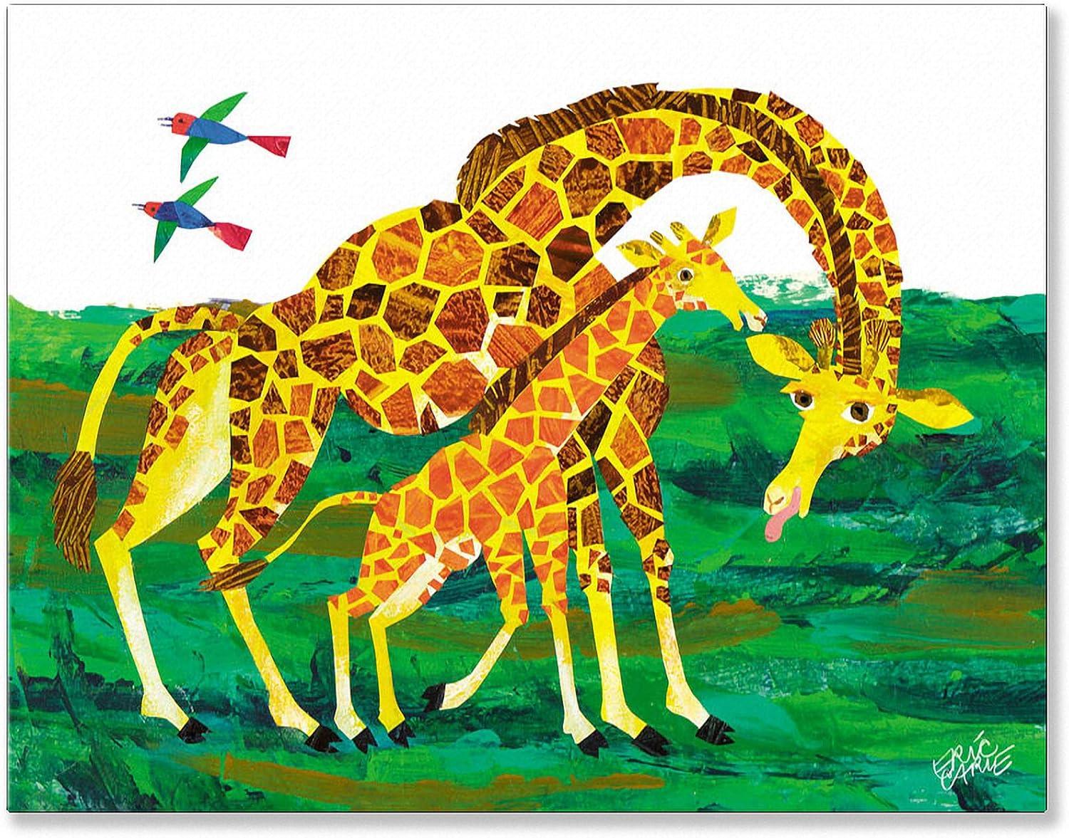 Eric Carle's Giraffe Family Green Canvas Wall Art, 18x14