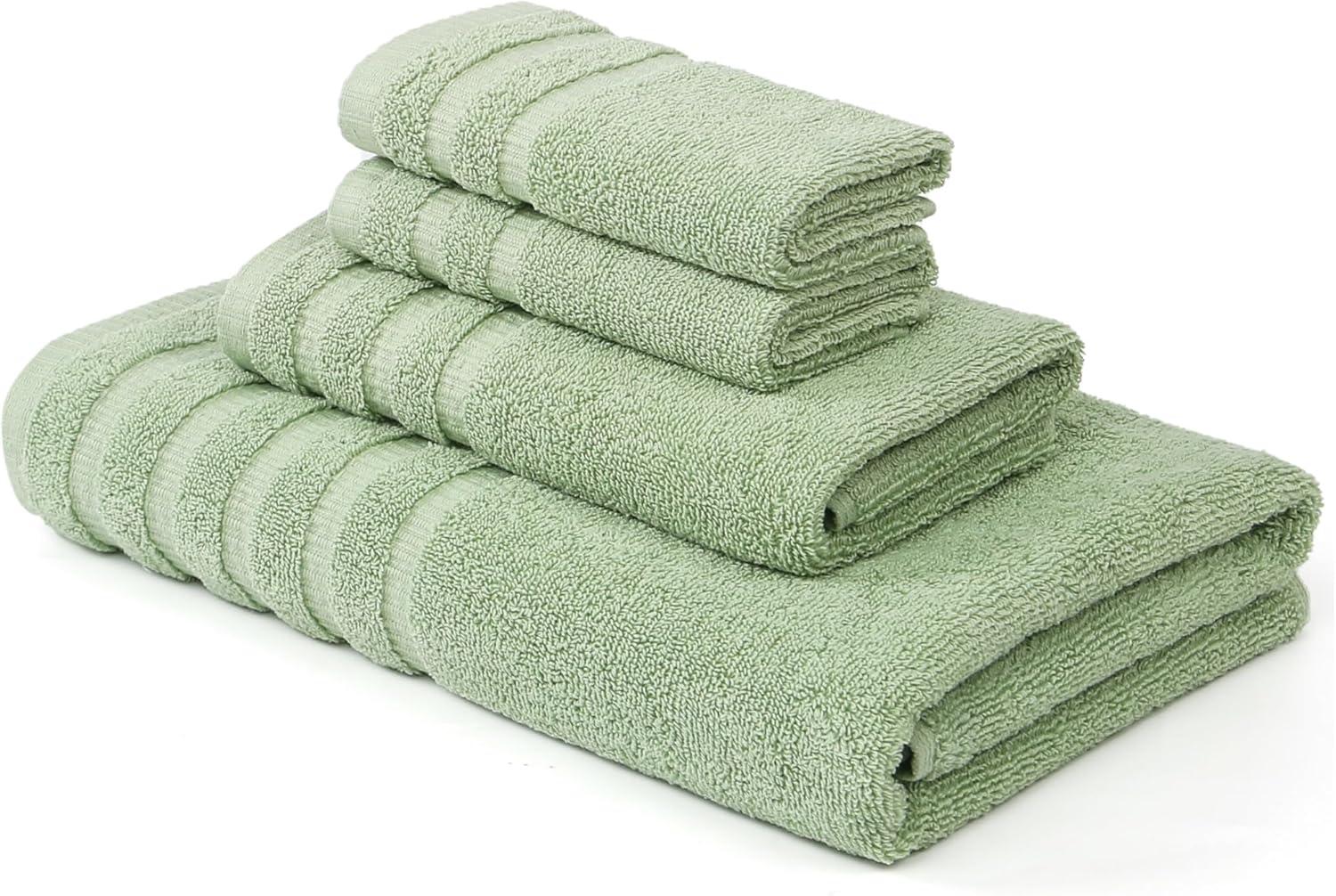Modern Threads Oxford 6-pc Yarn Dyed Jacquard/Solid Towel Set, Green