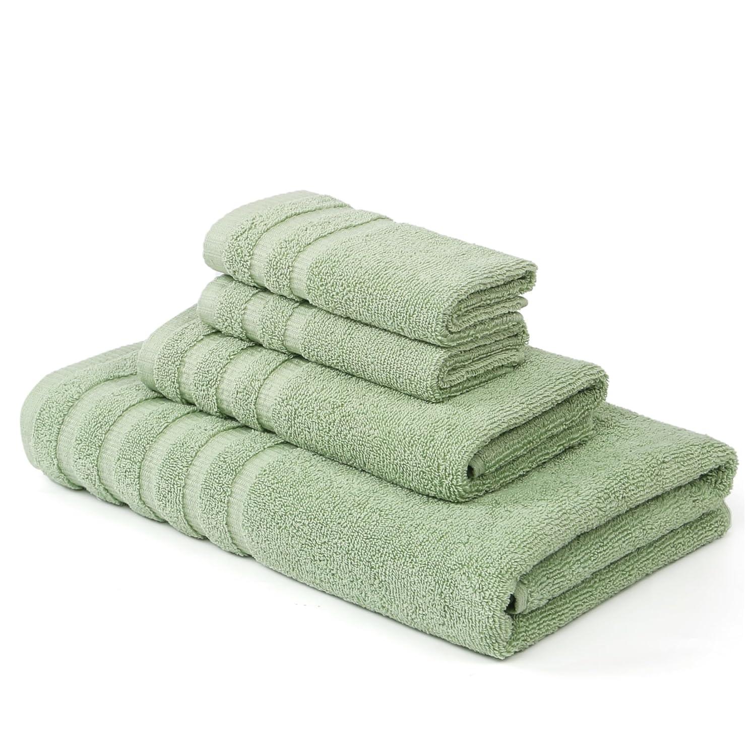 Modern Threads Oxford 6-pc Yarn Dyed Jacquard/Solid Towel Set, Green