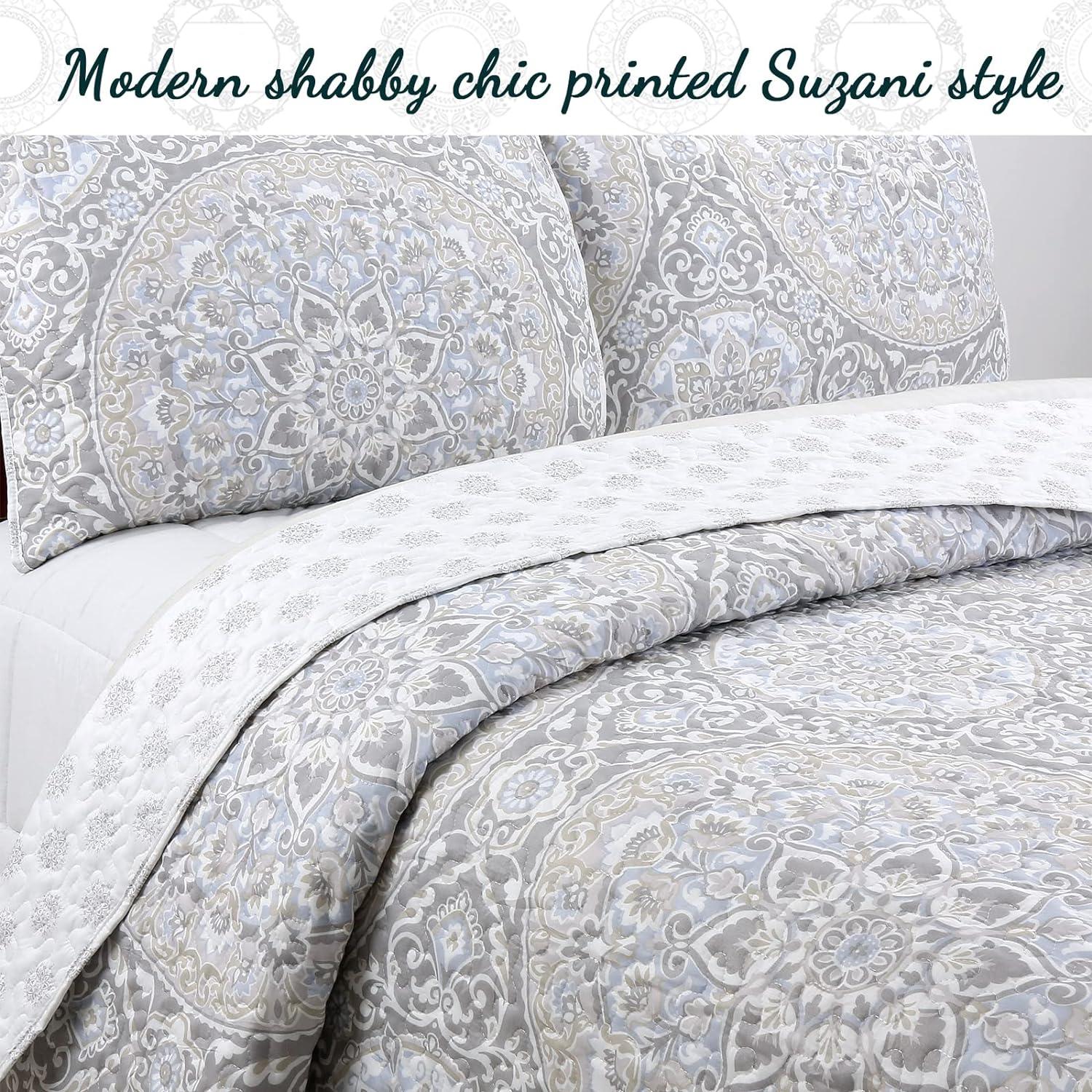Cozy Line Home Fashion Damask Quilt Set