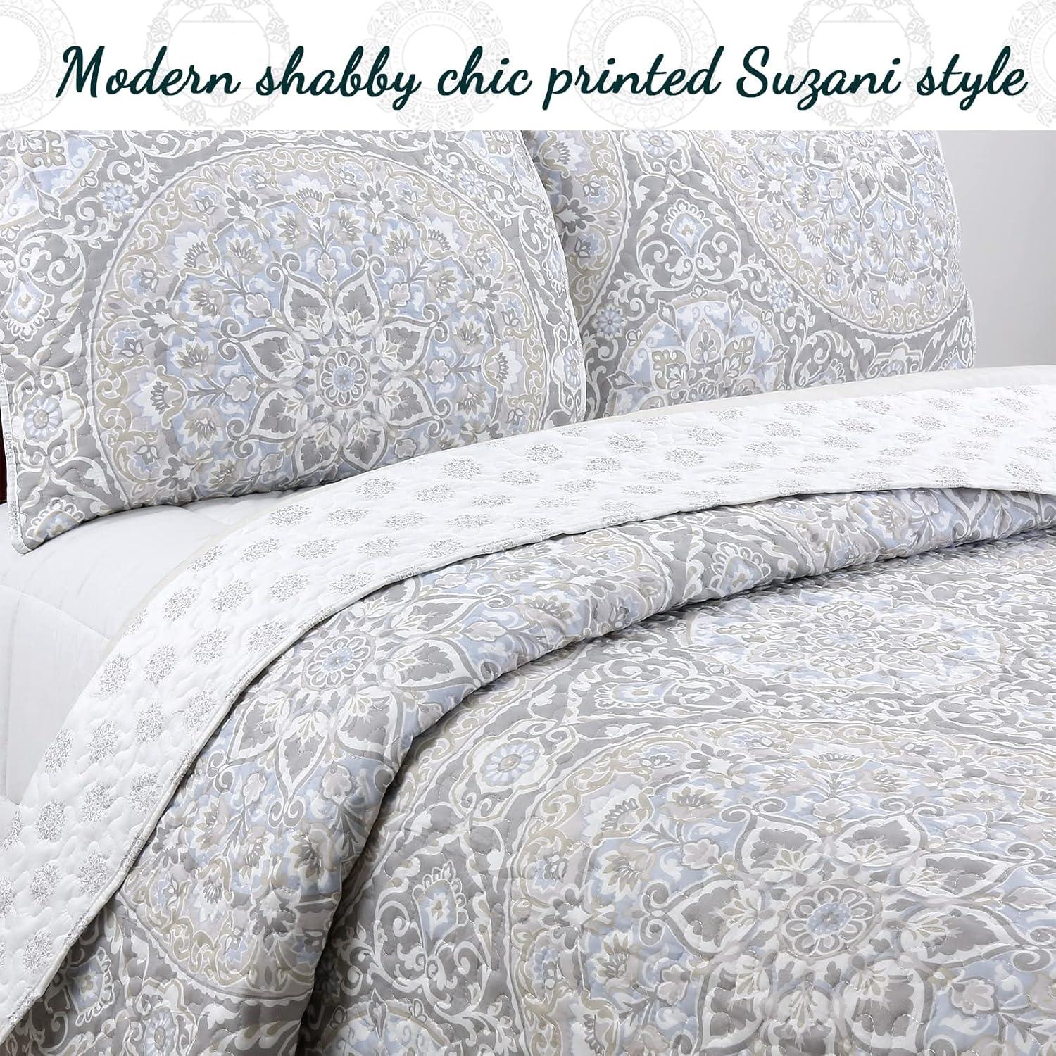 Cozy Line Home Fashion Damask Quilt Set