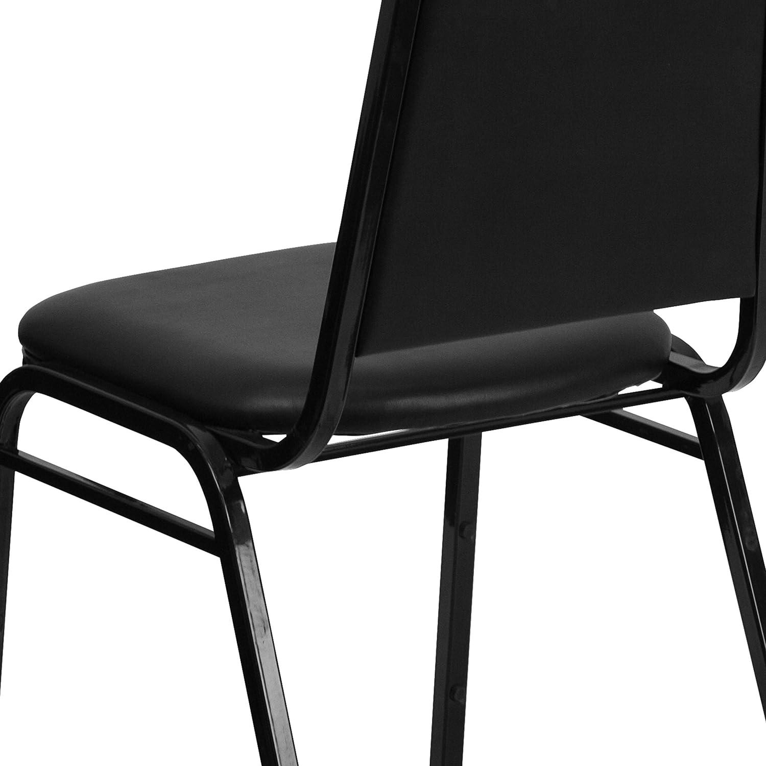 Hercules Series 20.25" Armless Stacking Banquet Chair in Black Vinyl