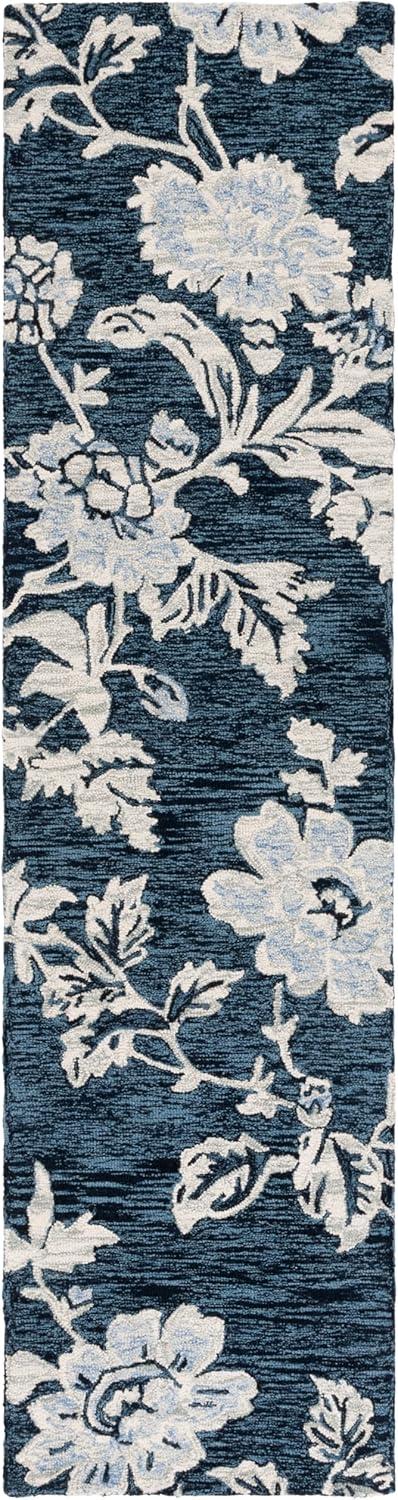 Jardin JAR602 Hand Tufted Runner Rug - Navy/Ivory - 2'3"x9' - Safavieh.