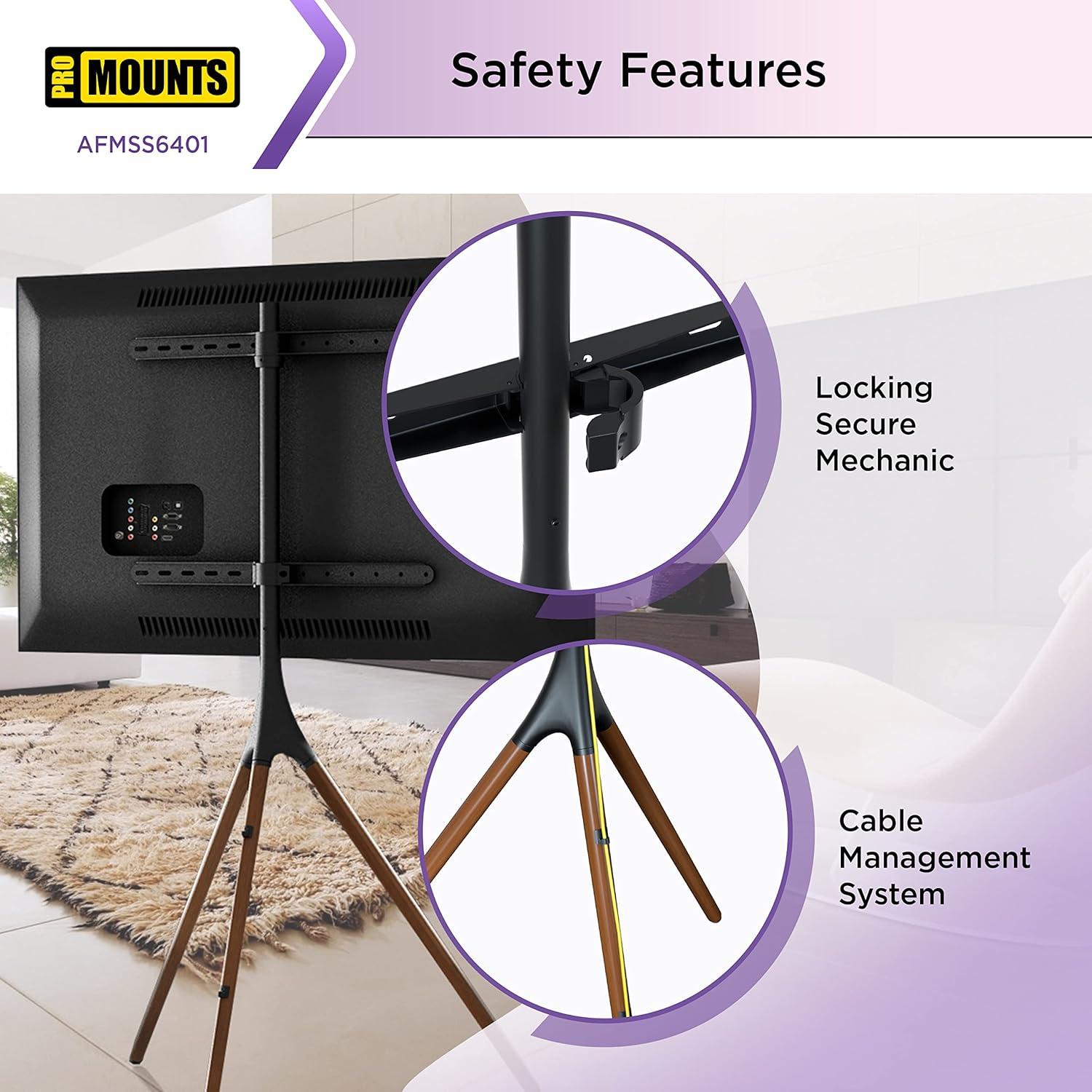 ProMounts Swivel Floor Stand TV Mount for 47" - 72" Screens, Holds up to 55 lbs.