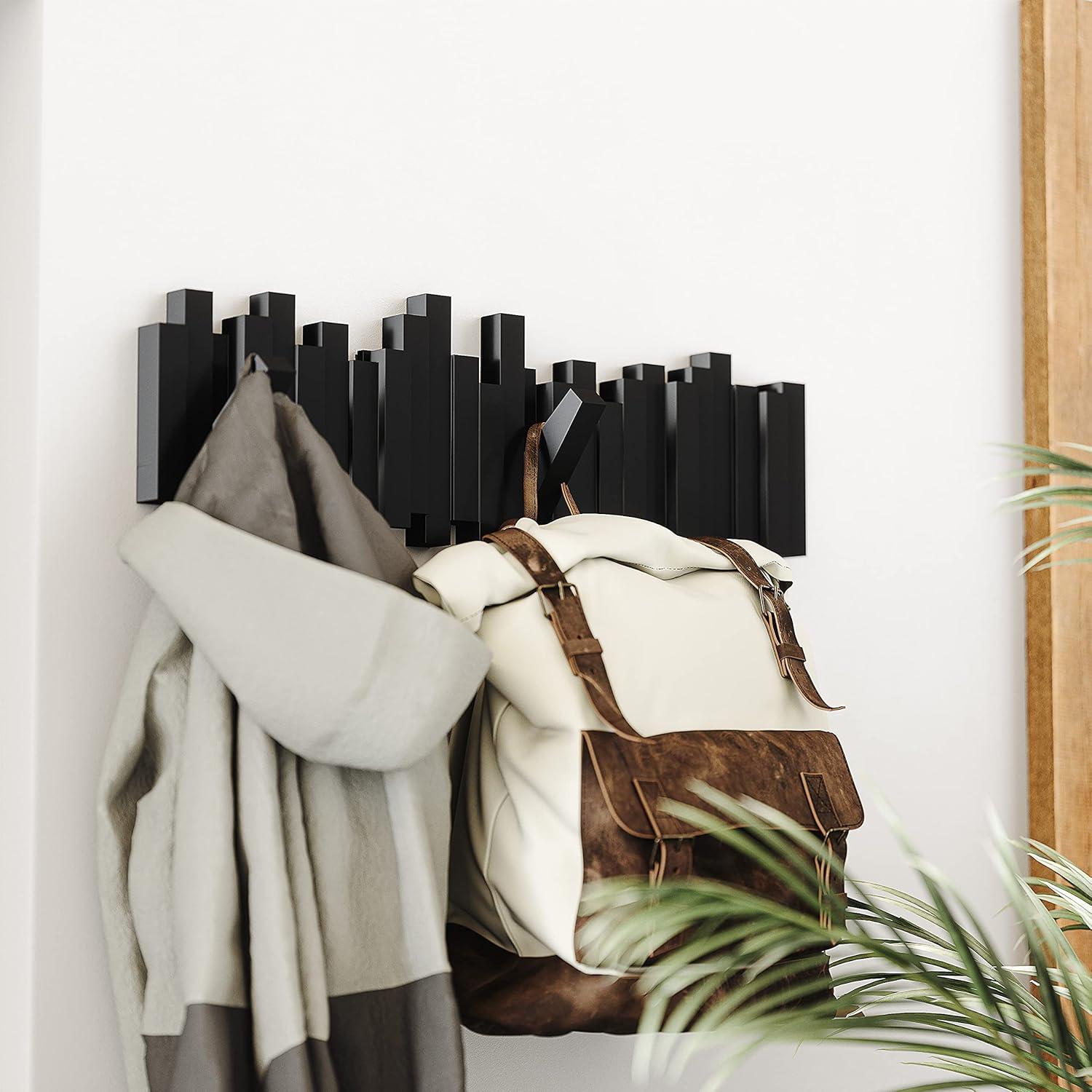 Umbra Sticks 5 Hooks Wall Mounted Coat Rack Black