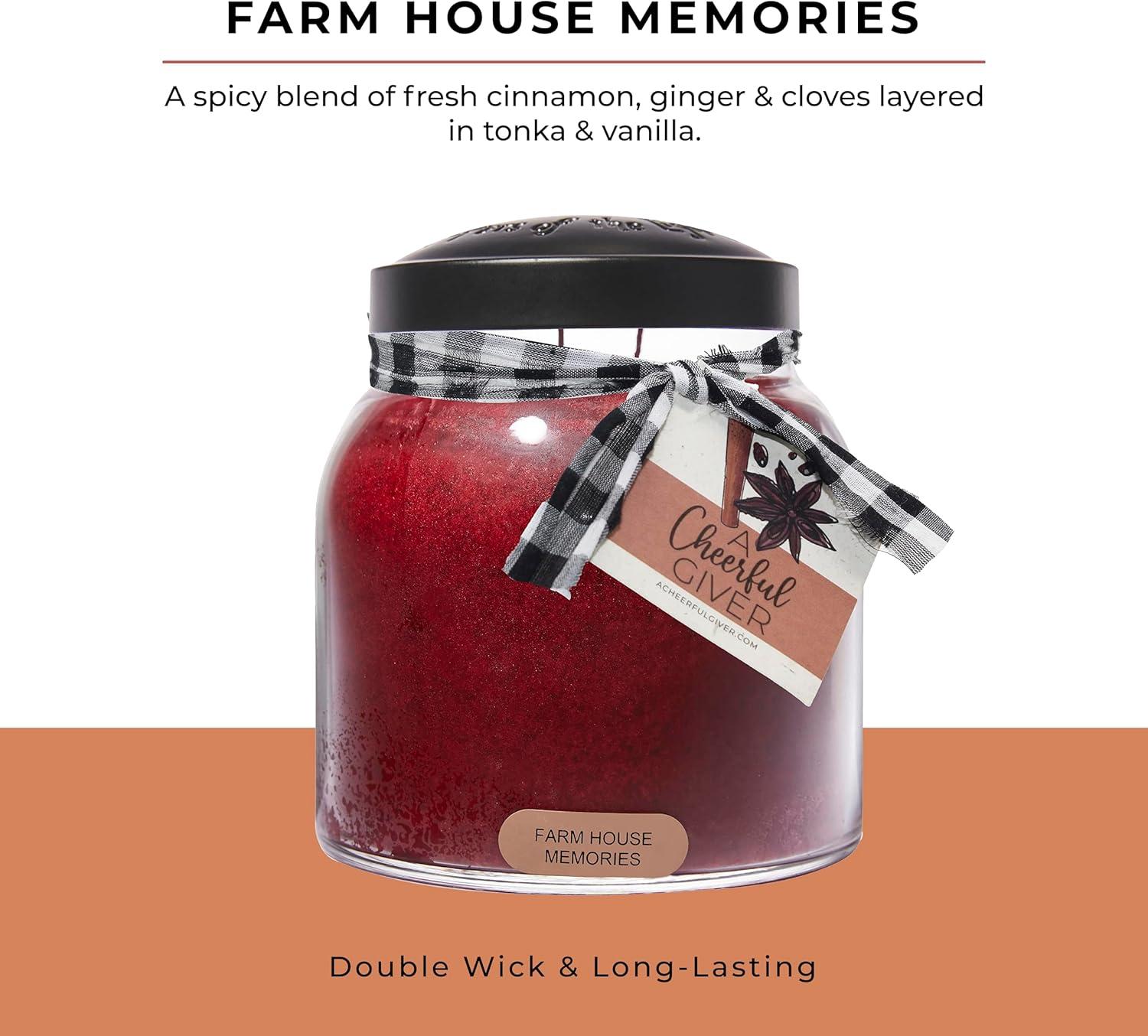 Farm House Memories Red Soy Scented Jar Candle with Black Lid