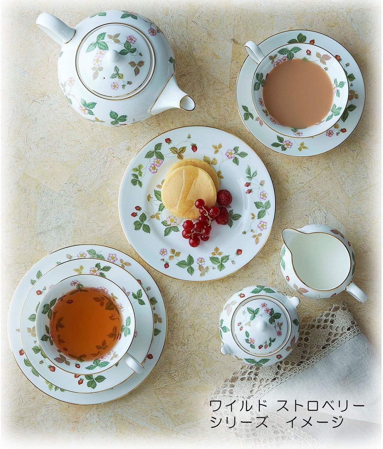 Wild Strawberry Fine Bone China Teacup & Saucer with Gold Trim