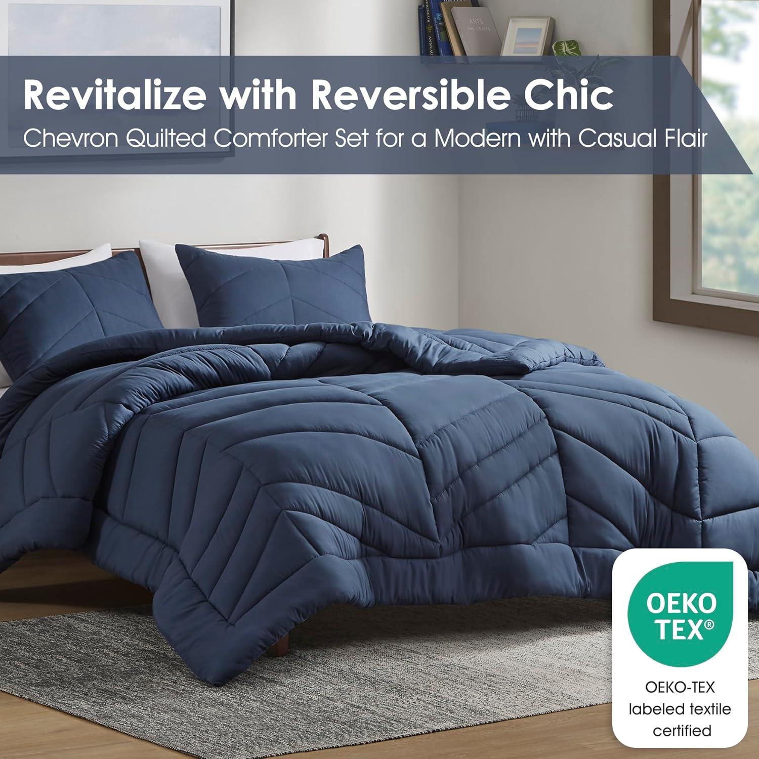 Intelligent Design Remy Quilted Chevron Comforter Set
