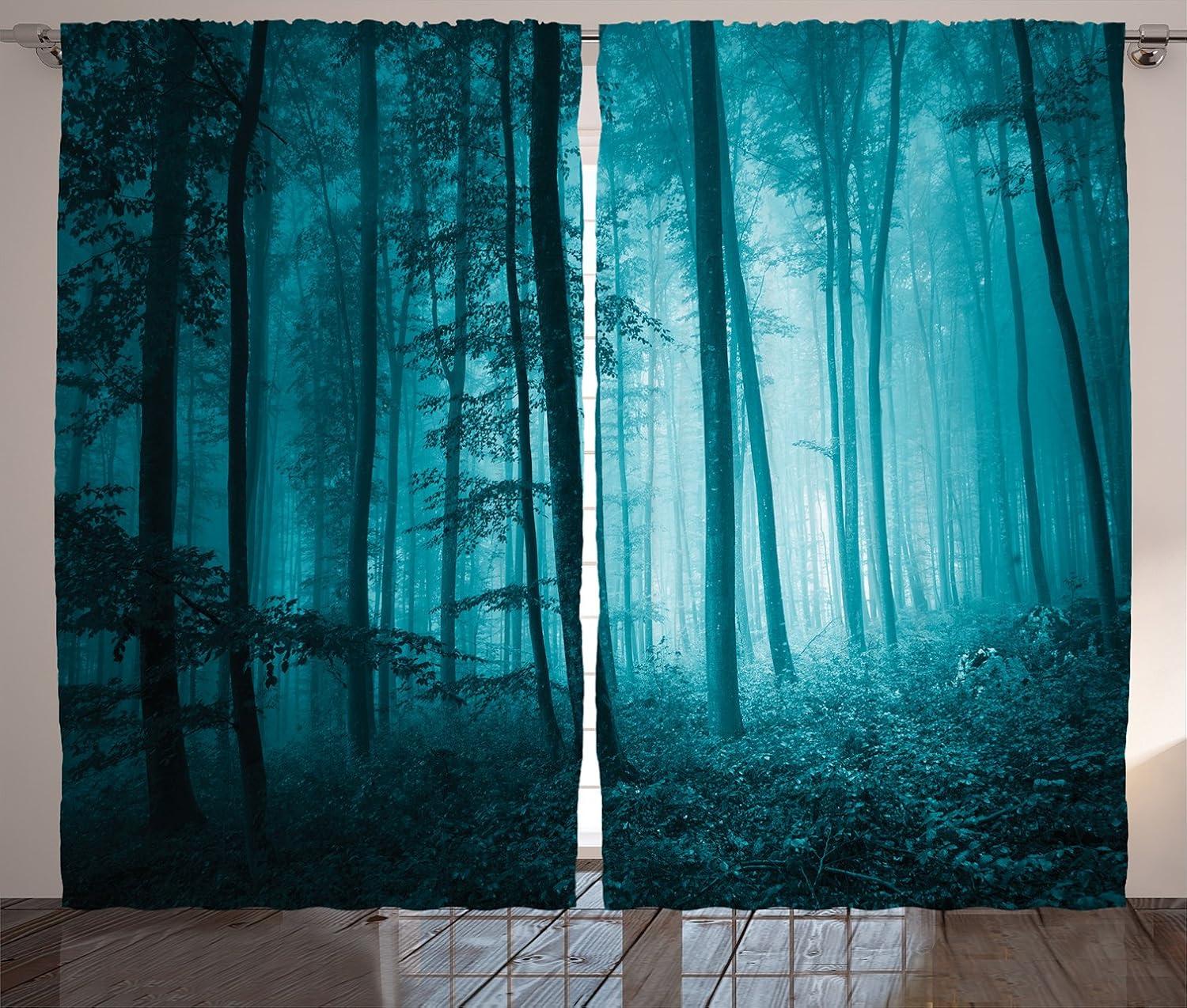 Polyester Semi Sheer Curtain Pair