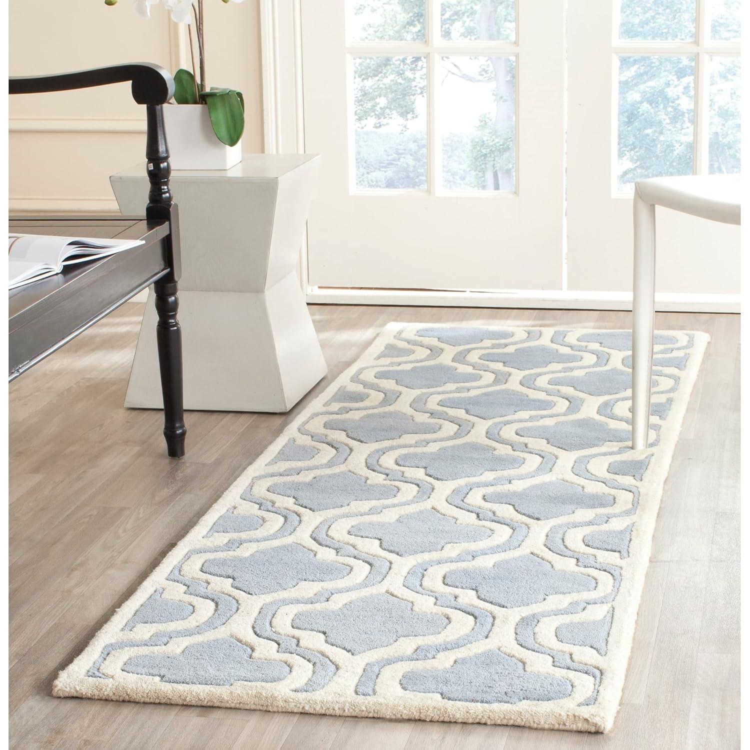SAFAVIEH Chatham CHT727C Handmade Dark Blue / Ivory Rug