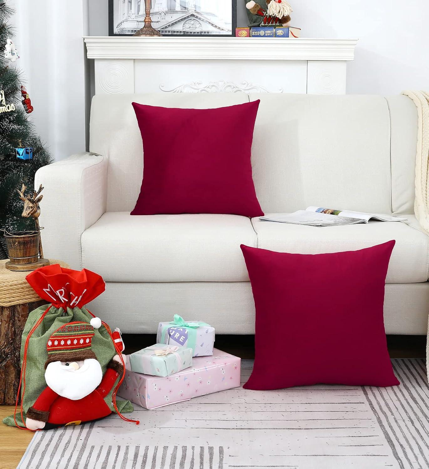 Jeneoo Set of 2 Decorative Throw Pillow Covers Soft Velvet Comfy Lumbar Couch Cushion Cover Decor (Army Green, 12 x 20 Inches)