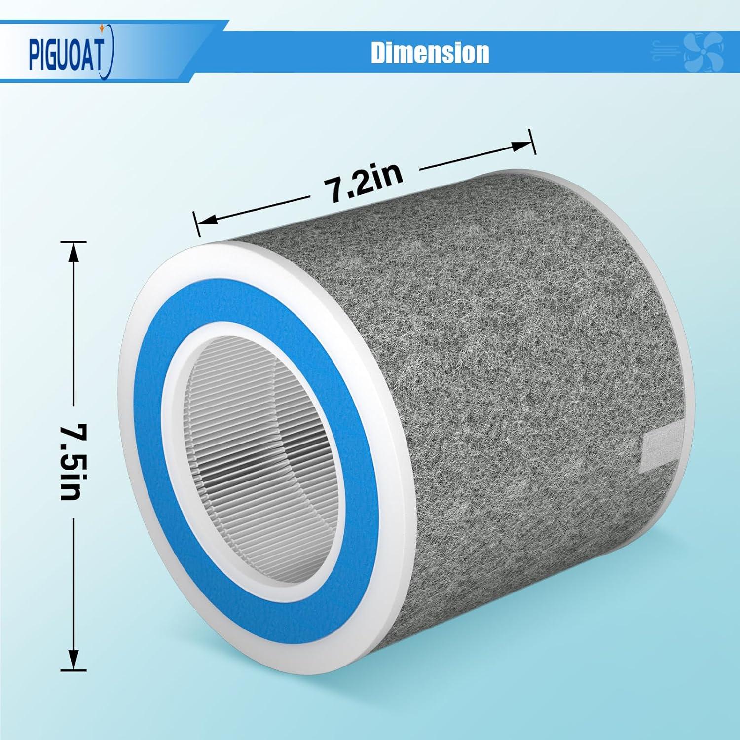 2-Pack Gray and Blue HEPA Air Purifier Replacement Filters