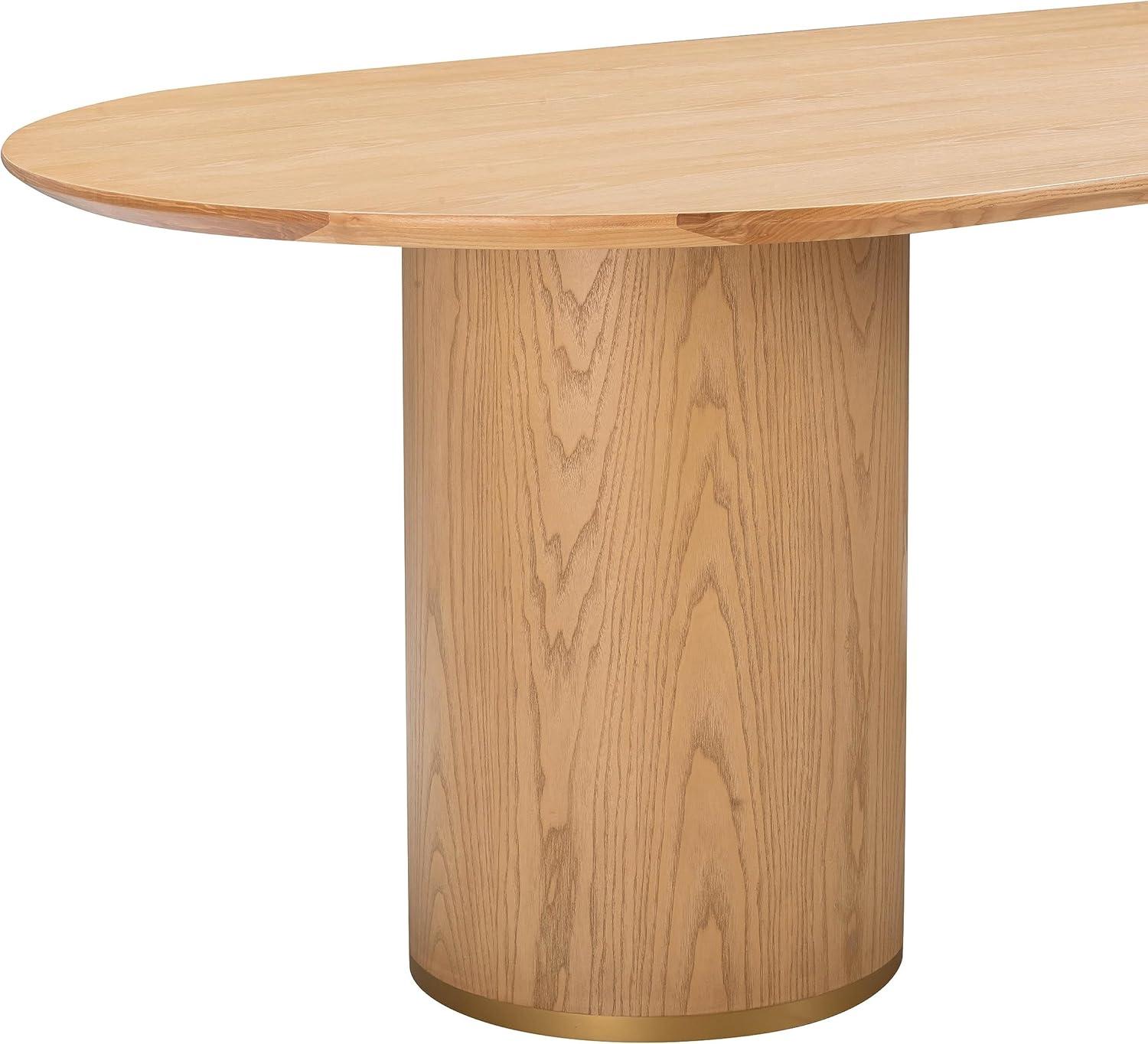 Natural Ash Wood Oval Dining Table for Eight
