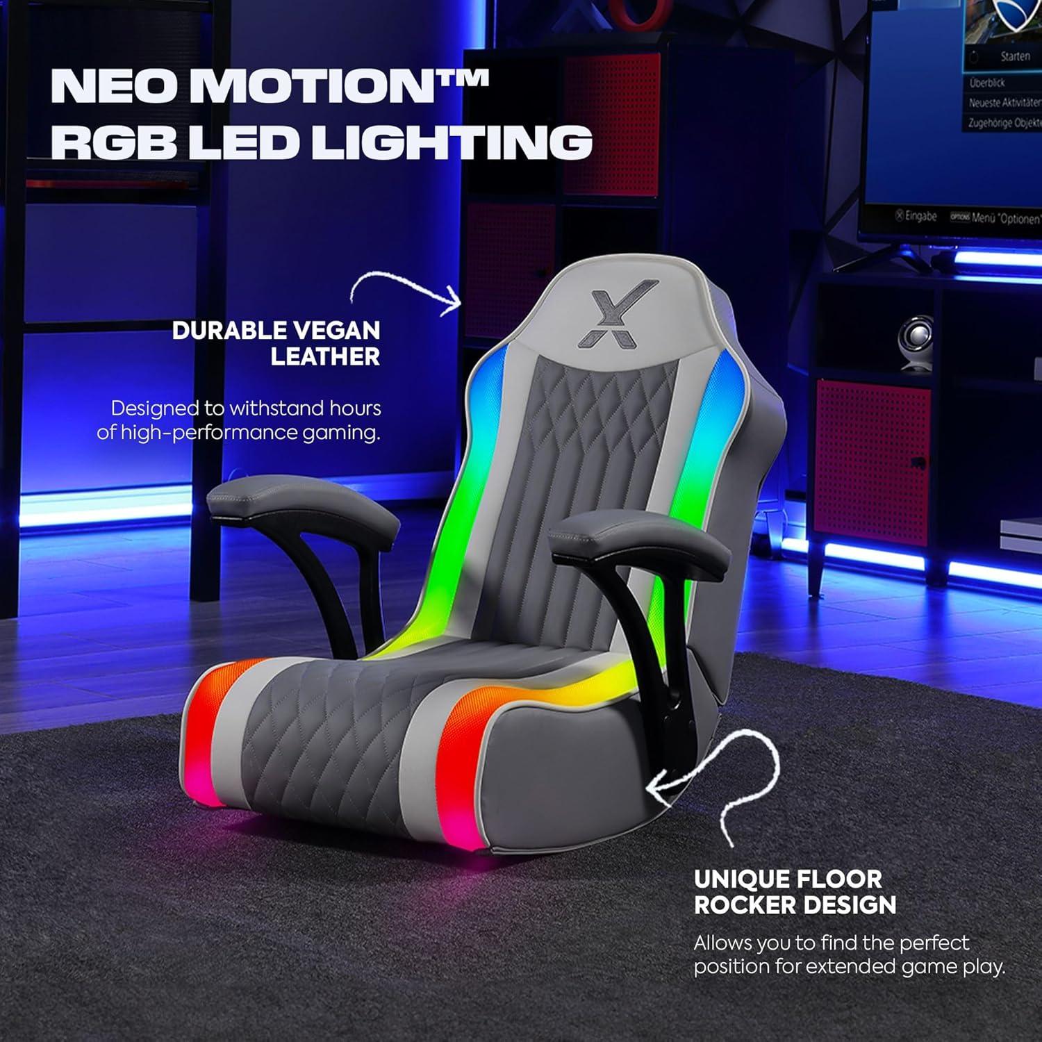 X Rocker Video Gaming Floor Rocker Chair, Built-in Audio, Back to School, Foldable, for Gamers, Bedroom, or Game Room for Boys, Girls, Teens 5-17