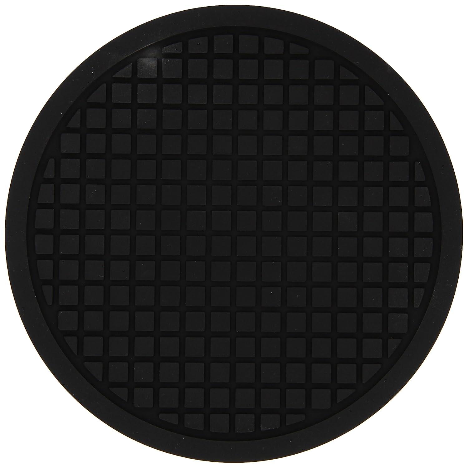 Black Round Silicone Heat-Resistant Kitchen Trivet, 6.75"