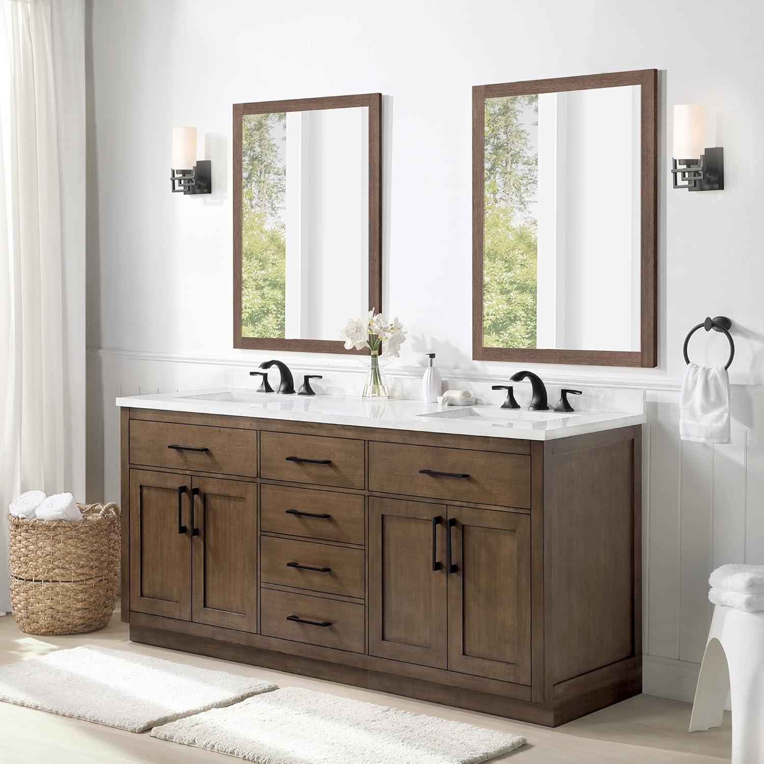 OVE Decors Athea 72 in. W Bath Vanity with Premium Countertop and Power Bar