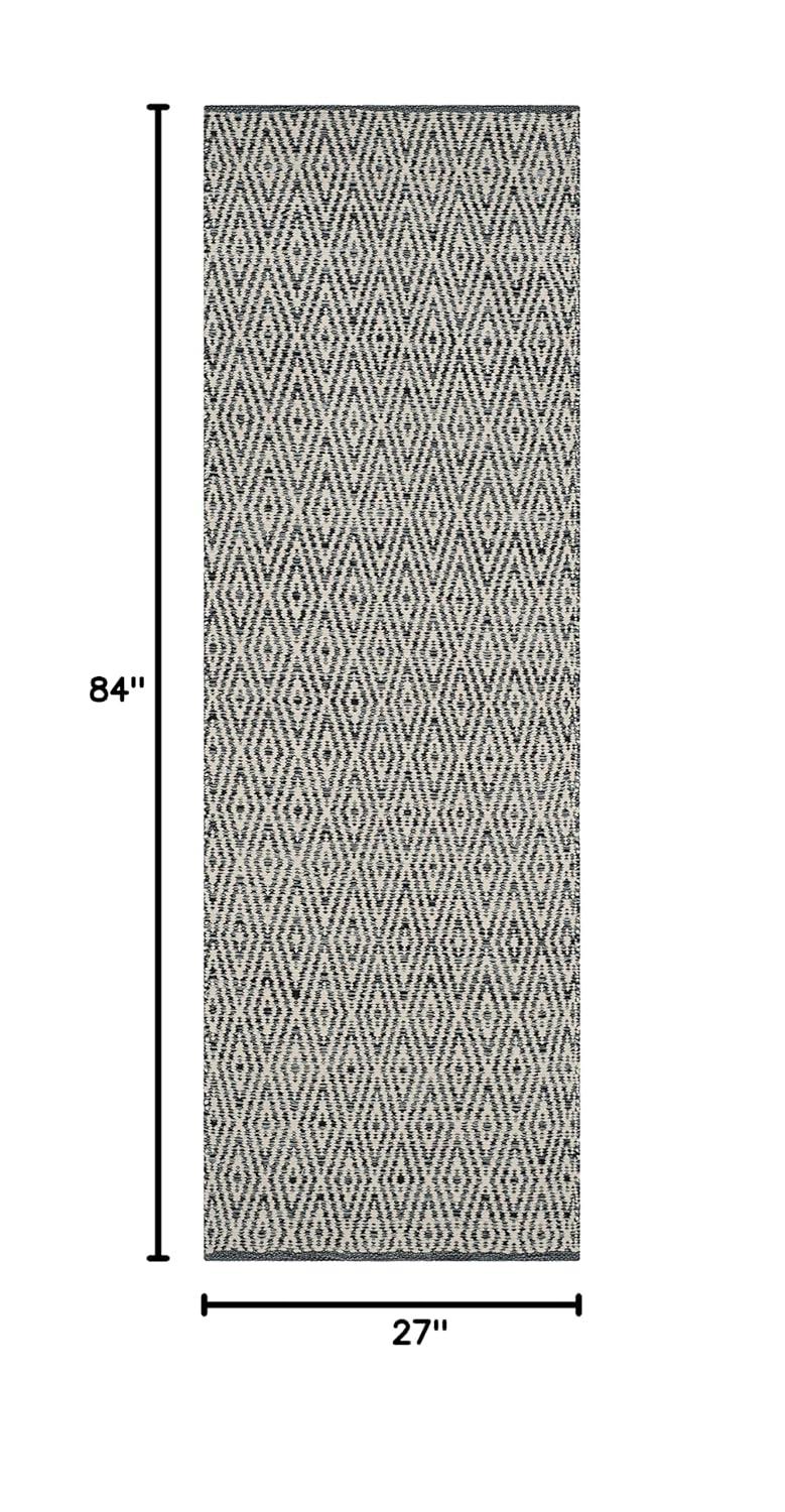 Montauk MTK414 Hand Woven Indoor Runner Rug - Ivory/Dark Grey - 2'3"x7' - Safavieh