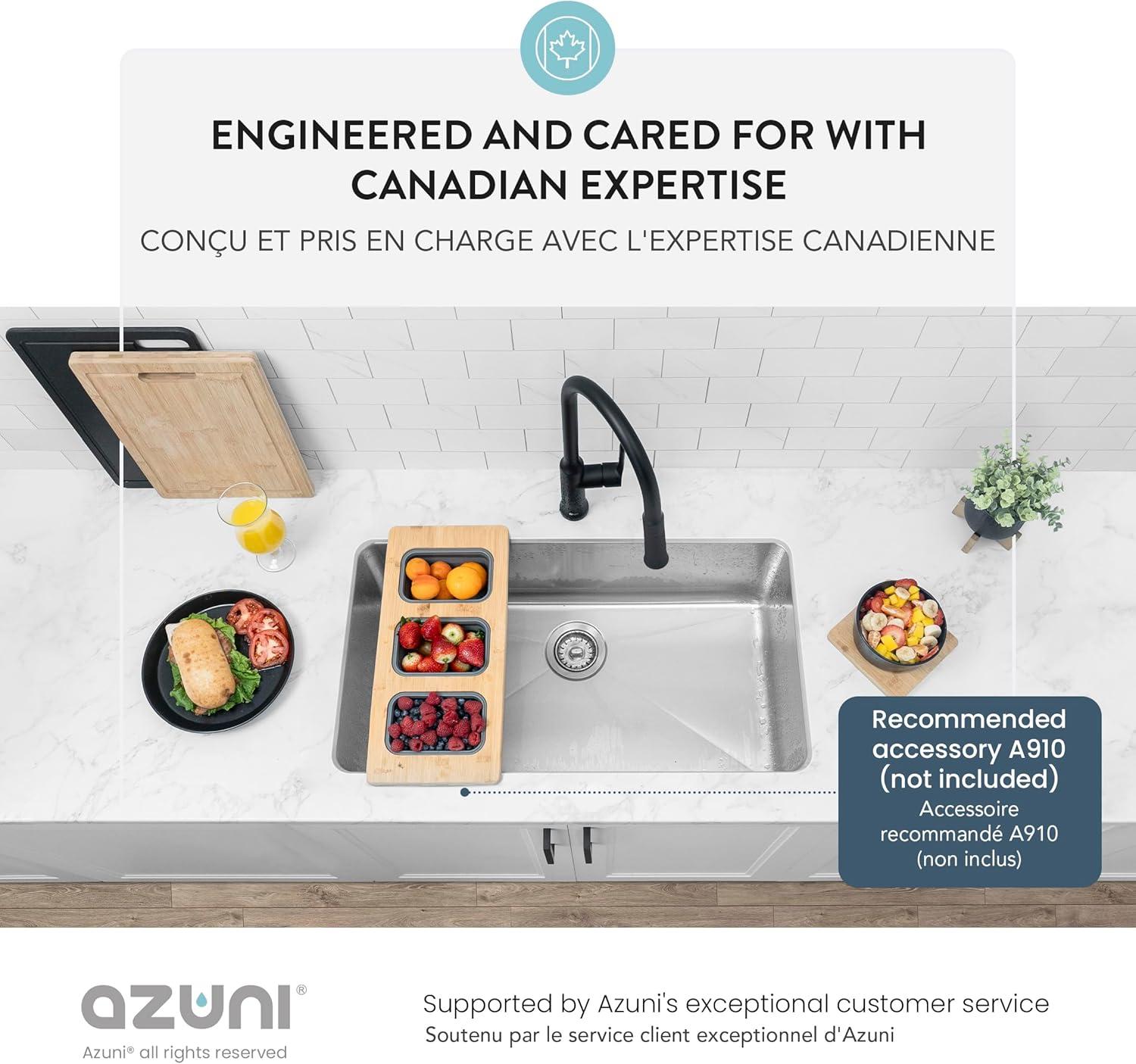 AZUNI Dual Mount Single-Bowl Stainless Steel Kitchen Sink