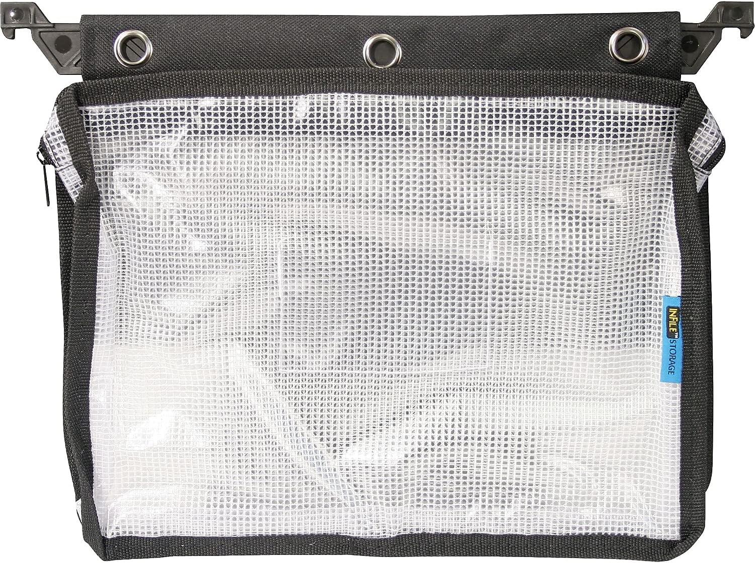 Advantus Expanding Zipper Pouch Clear Mesh Letter Size Zipper Binders, Black