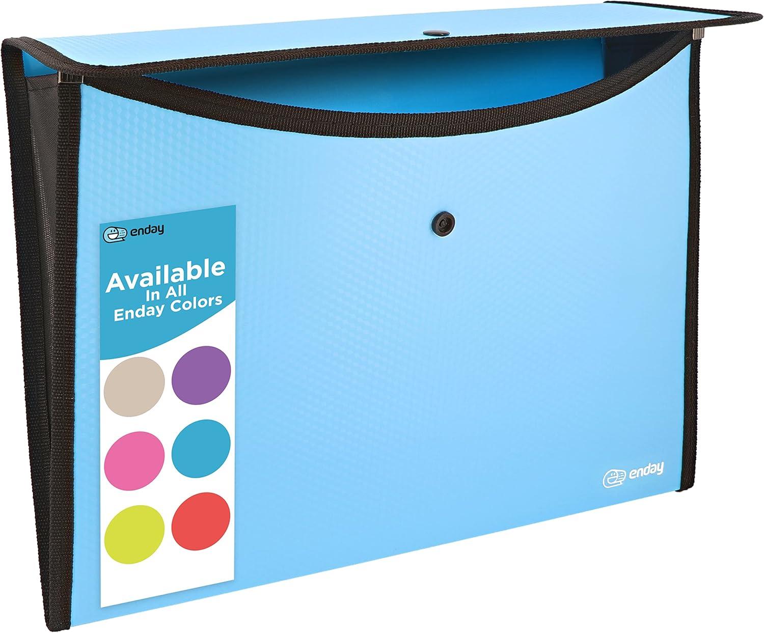 Blue A4 Letter Size Expandable Document Holder with Snap Closure