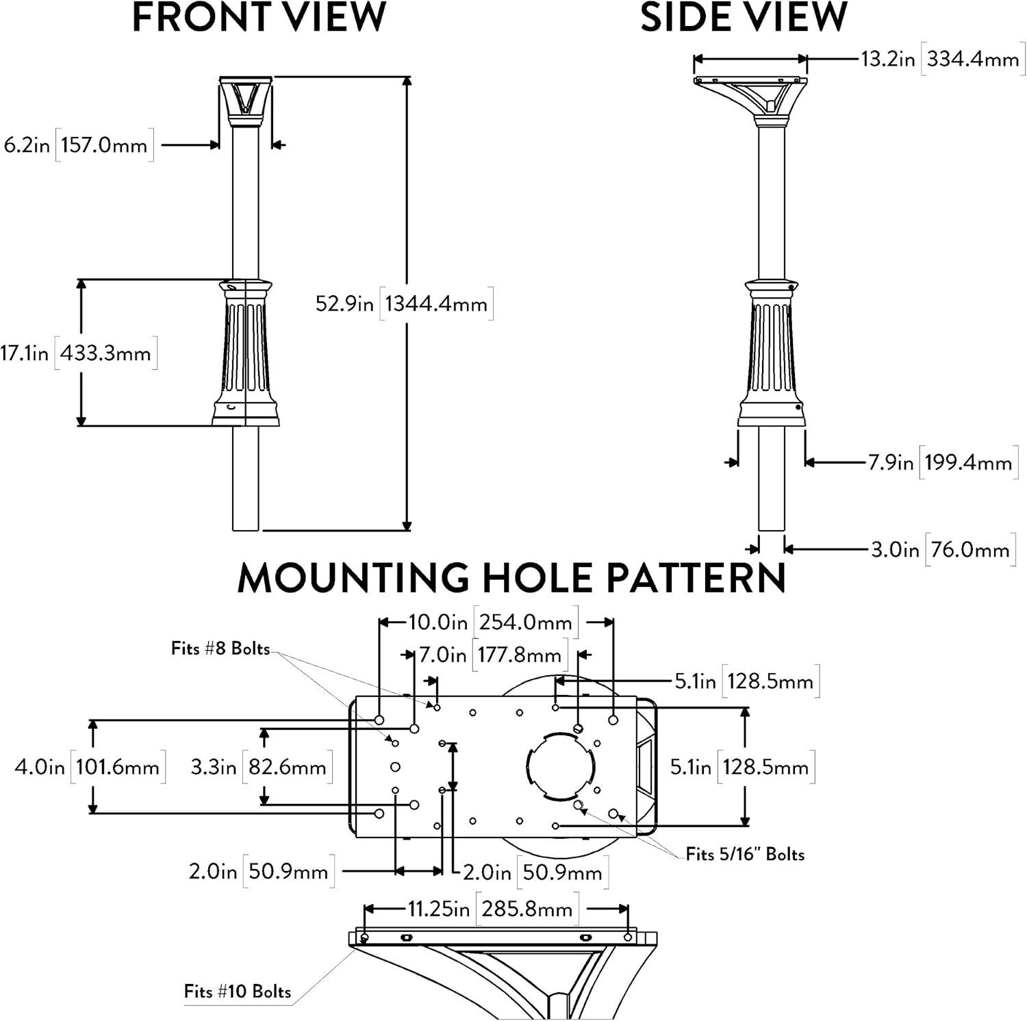 Architectural Mailboxes Elevado 52.91'' H Round Decorative Post