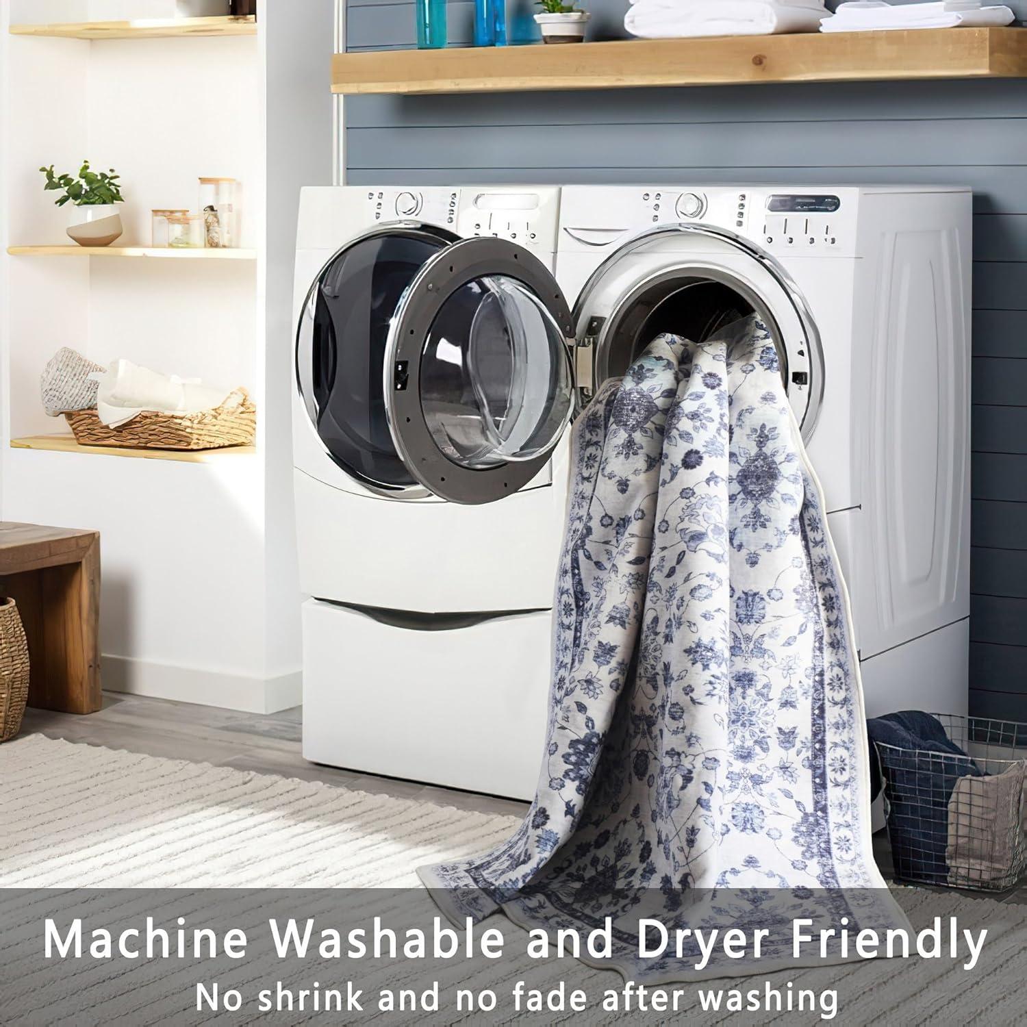 3' X 5' Modern Persian Vintage Moroccan Traditional Area Rug, Ivory/Blue/Red - JONATHAN Y