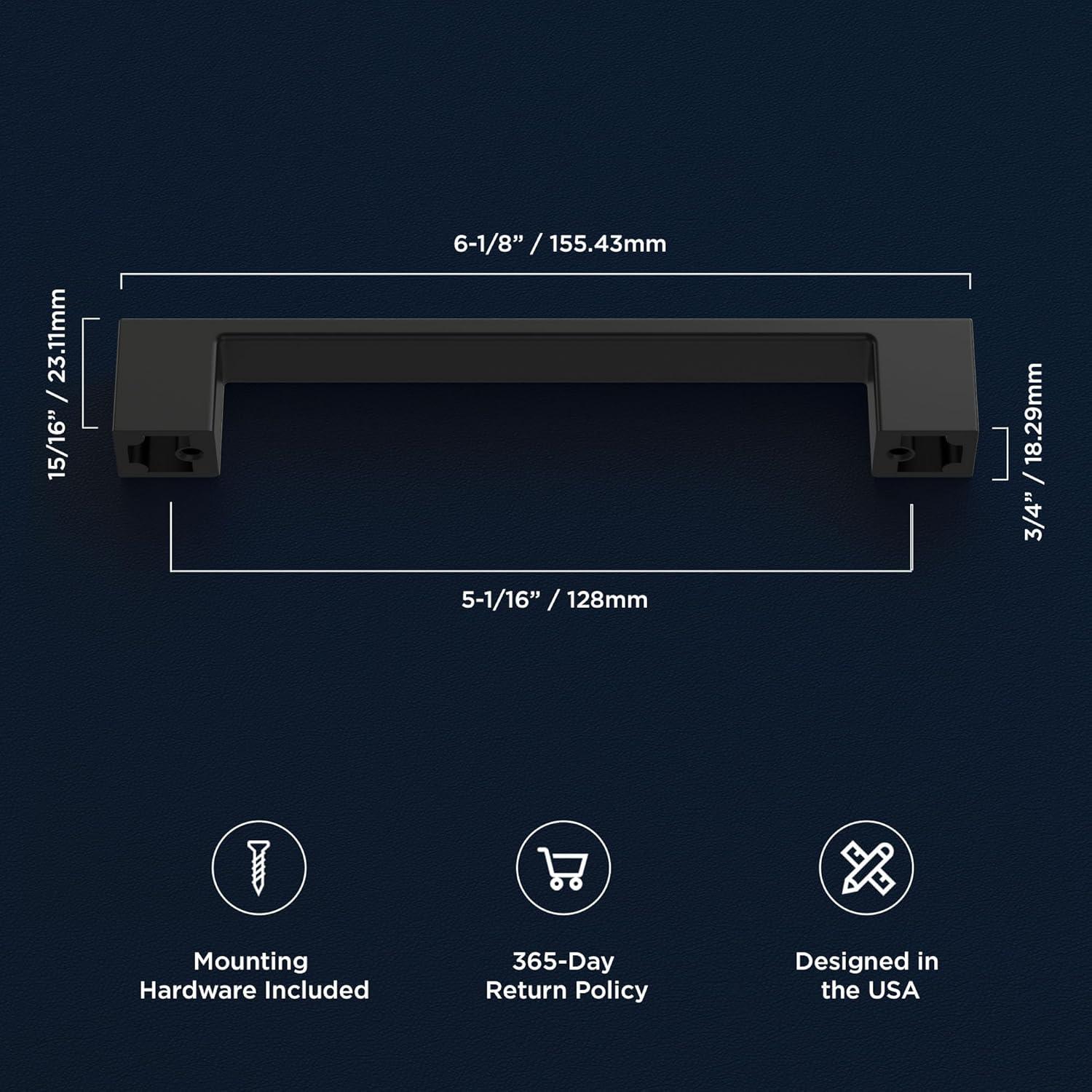 Heritage Designs Kitchen Cabinet Handles, 5 1/16" Drawer Pulls for Cabinet Doors, Dresser Drawers