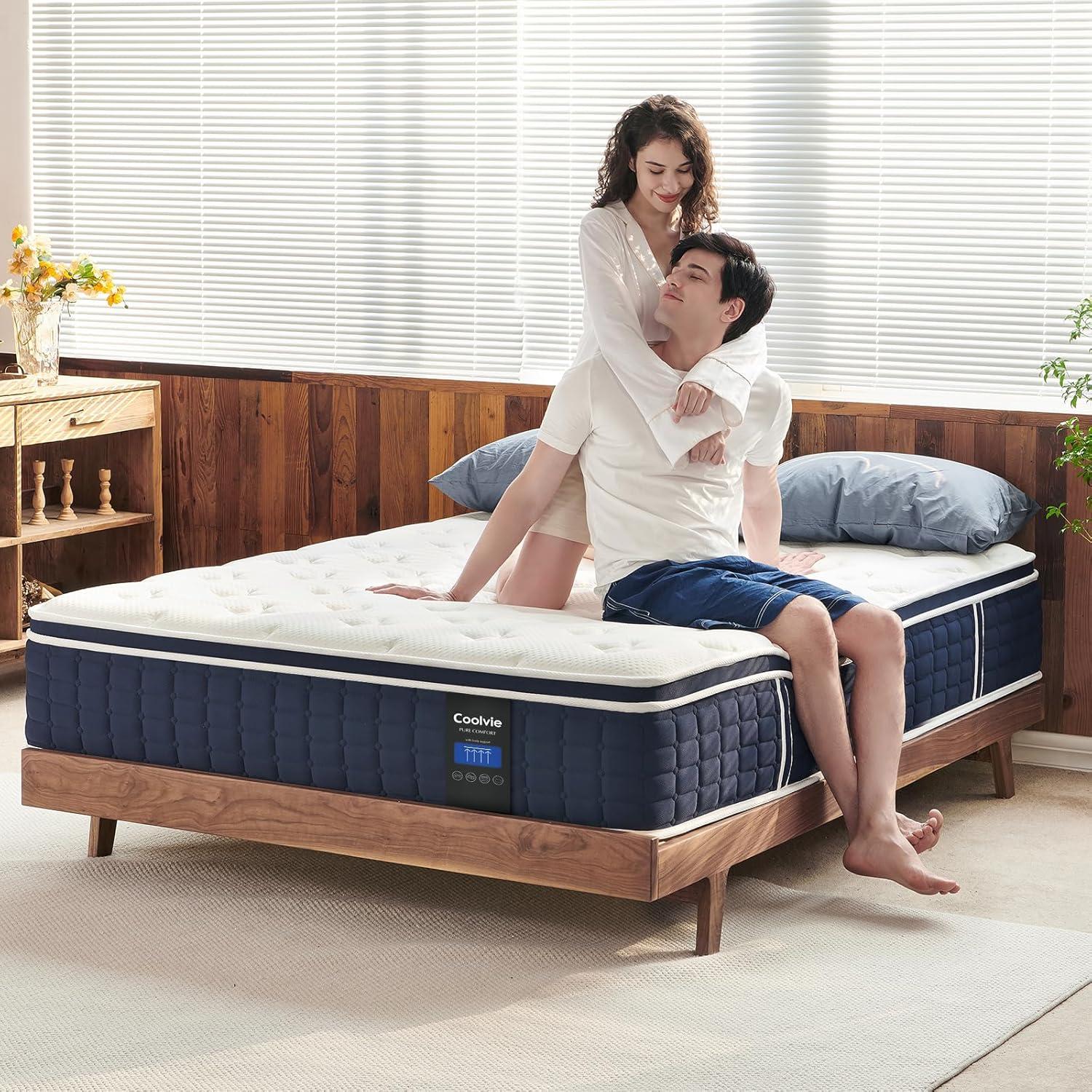 Twin XL Mattress, Coolvie 10 inch Hybrid Mattress in a Box, Medium Firm, Multiple sizes