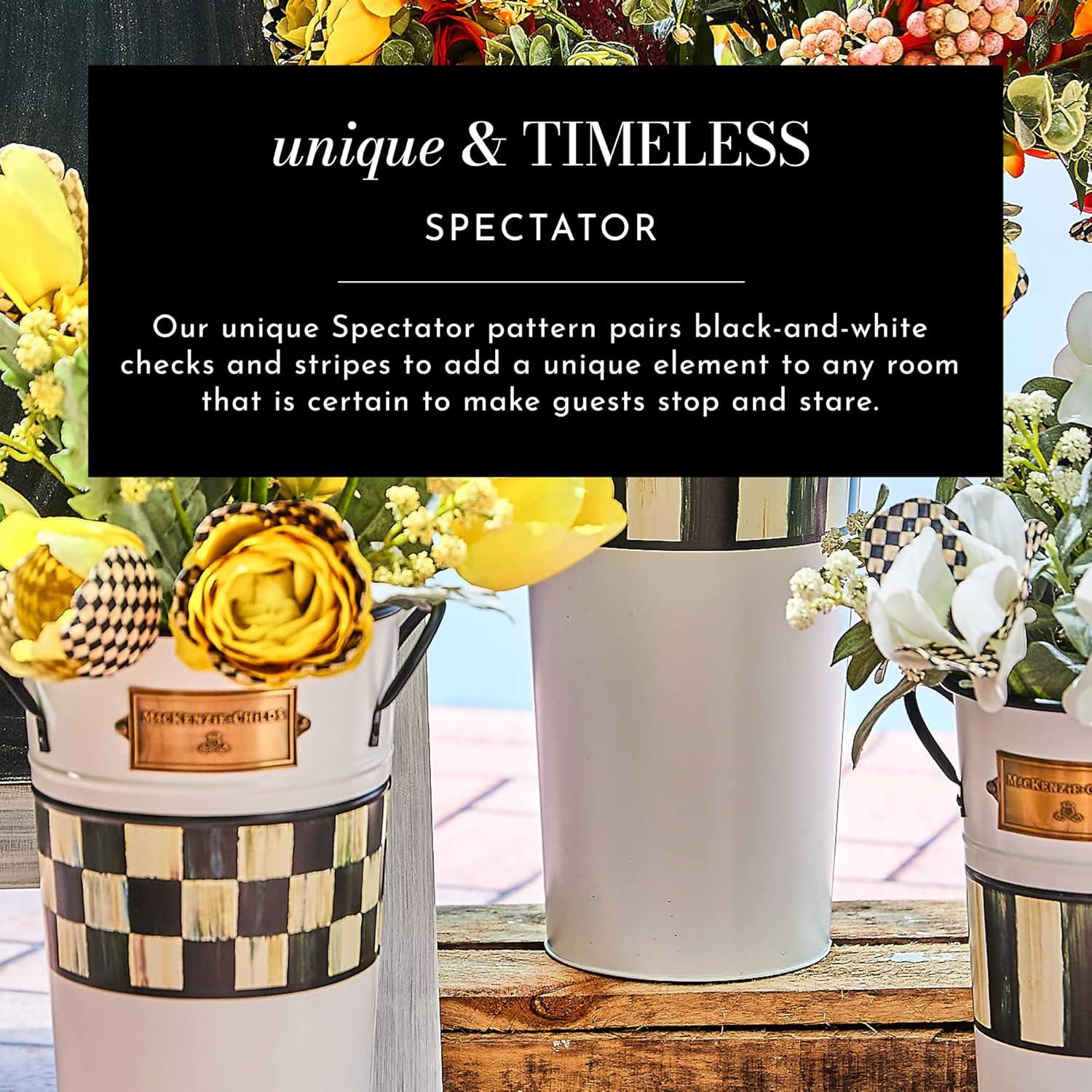 MacKenzie-Childs Flower Market Galvanized Herb Pots With Tray, Set Of 3