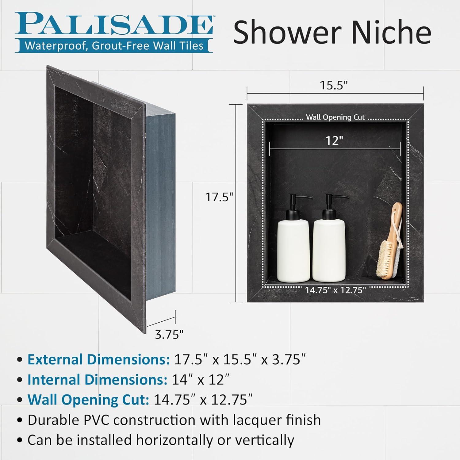 Palisade Palisade 17.5 in. x 15.5 in. Vinyl Waterproof Shower Niche Insert