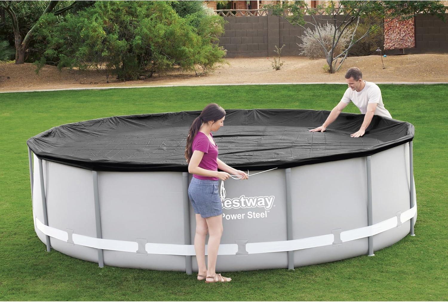 Bestway Bestway Flowclear Round 14' Pool Cover for Above Ground Frame Pools (Cover Only)