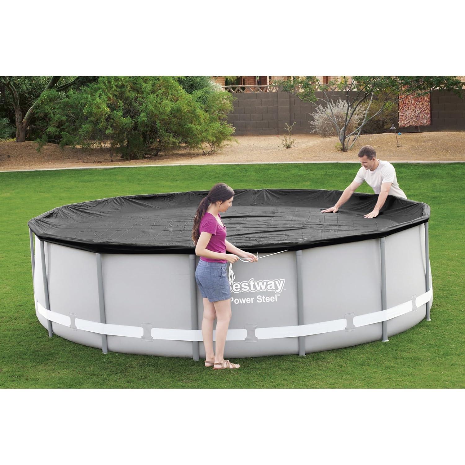 Bestway Bestway Flowclear Round 14' Pool Cover for Above Ground Frame Pools (Cover Only)