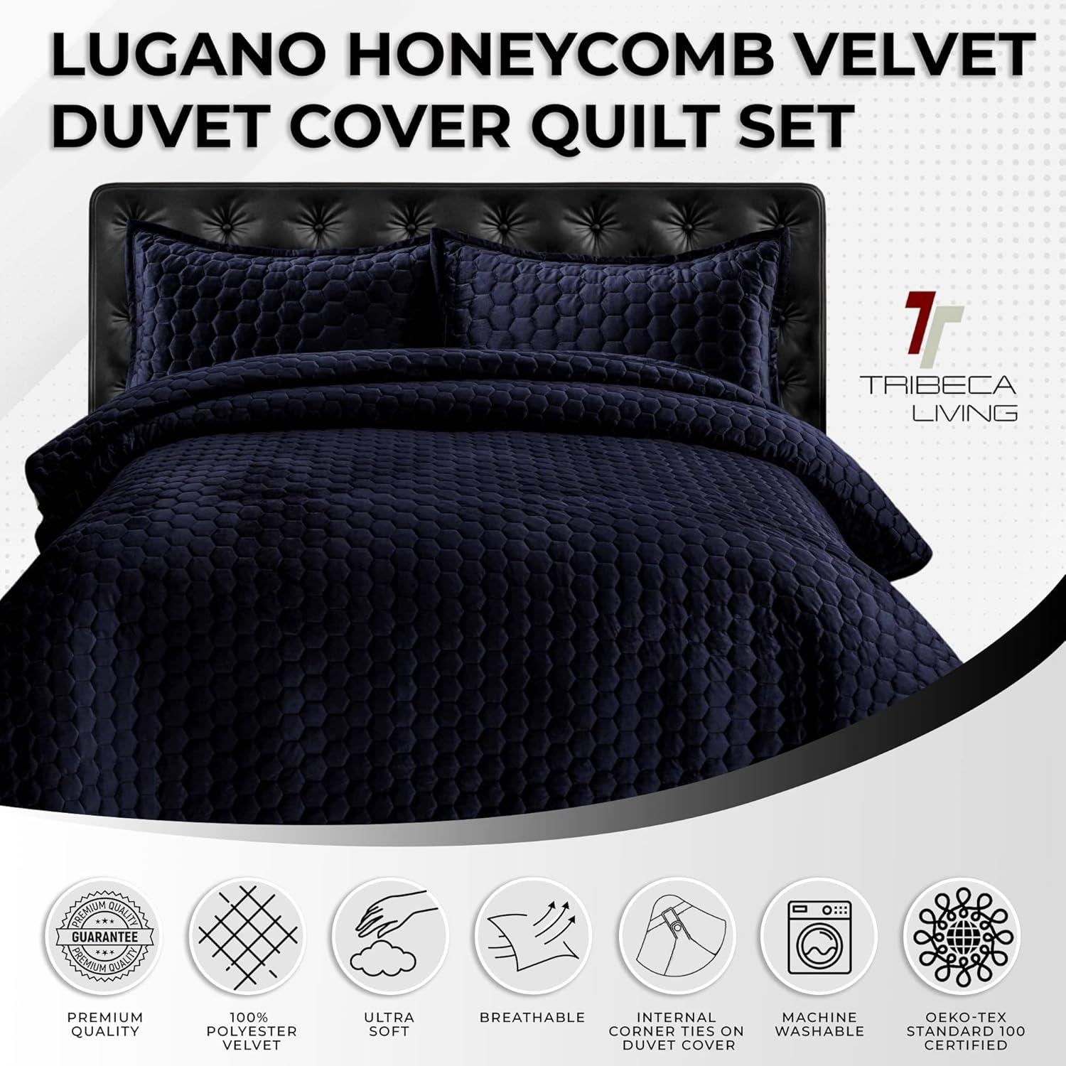 Tribeca Living Lugano Velvet Quilt Set