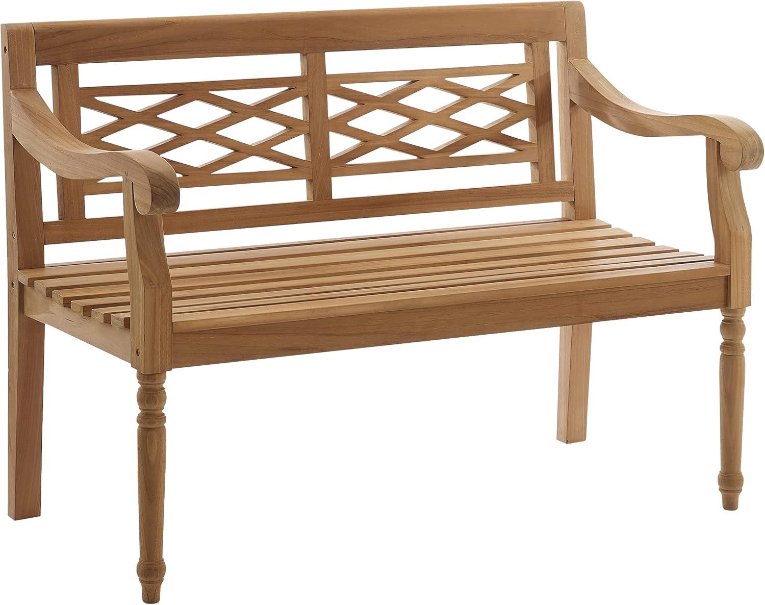 Olivier 50'' Teak Wood Traditional Indoor/Outdoor Bench