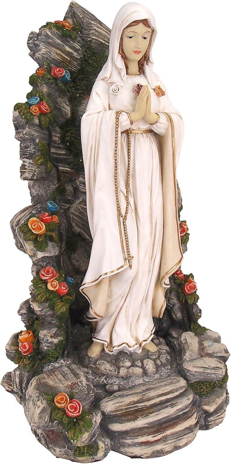 Blessed Virgin Mary Illuminated Garden Grotto Statue